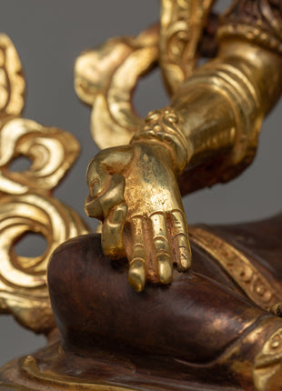 Buddhist Goddess Green Tara Sculpture | Sacred Spiritual Shrine Decor