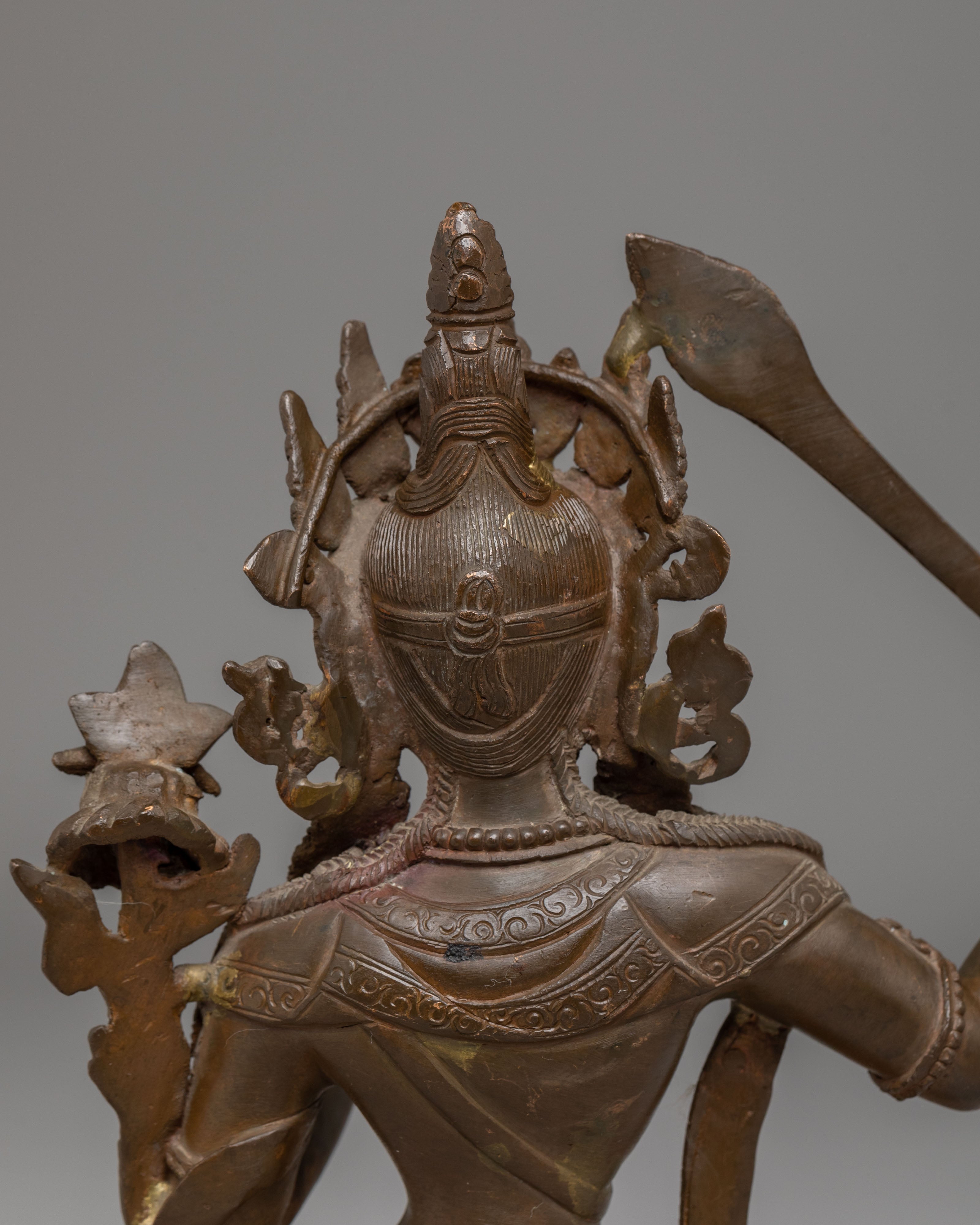 Sacred Wisdom Symbol Manjushri Statue | Tibetan Manjushri Oxidized Copper Art