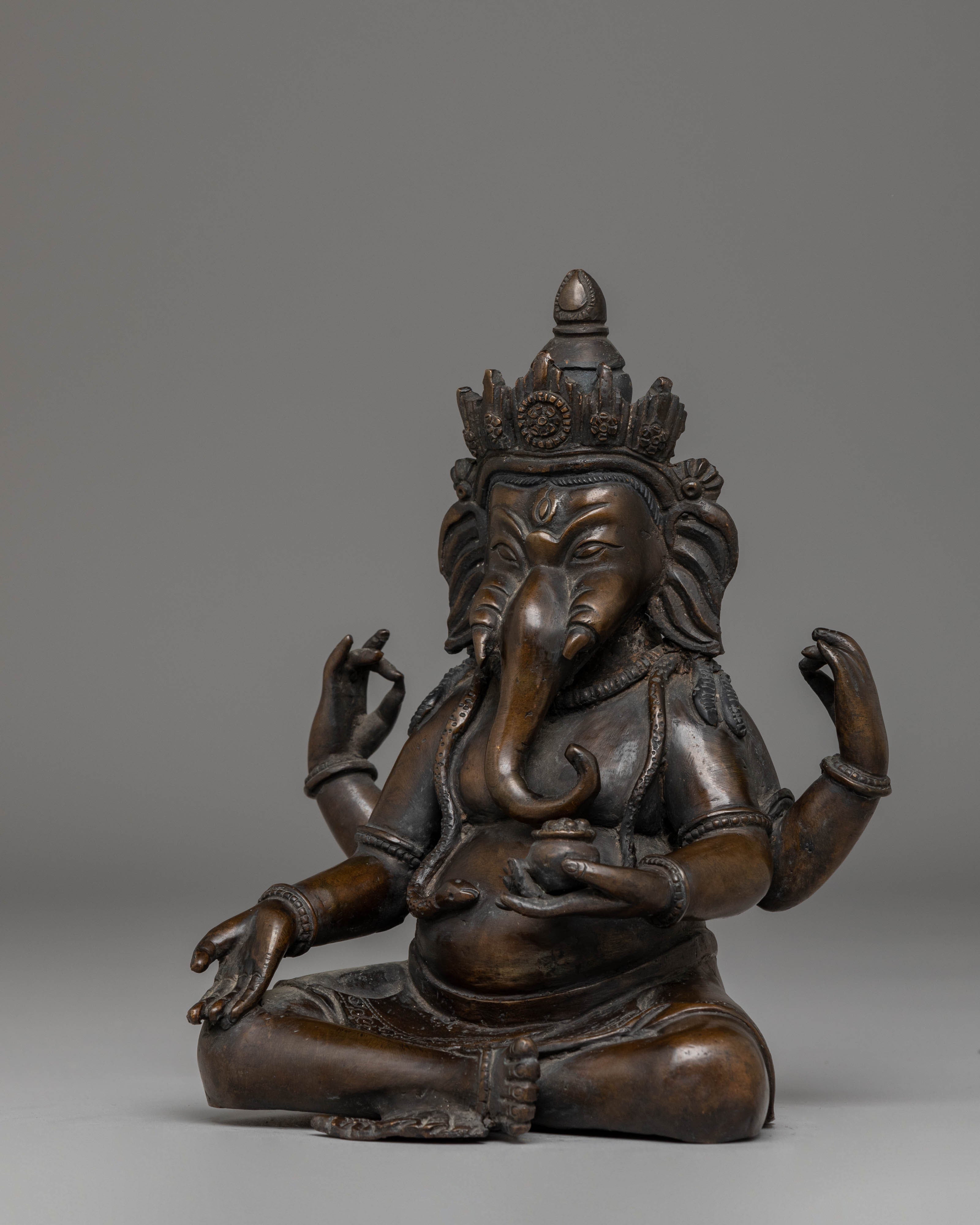 Oxidized Copper Statue of Ganesh | Symbol Of Wisdom