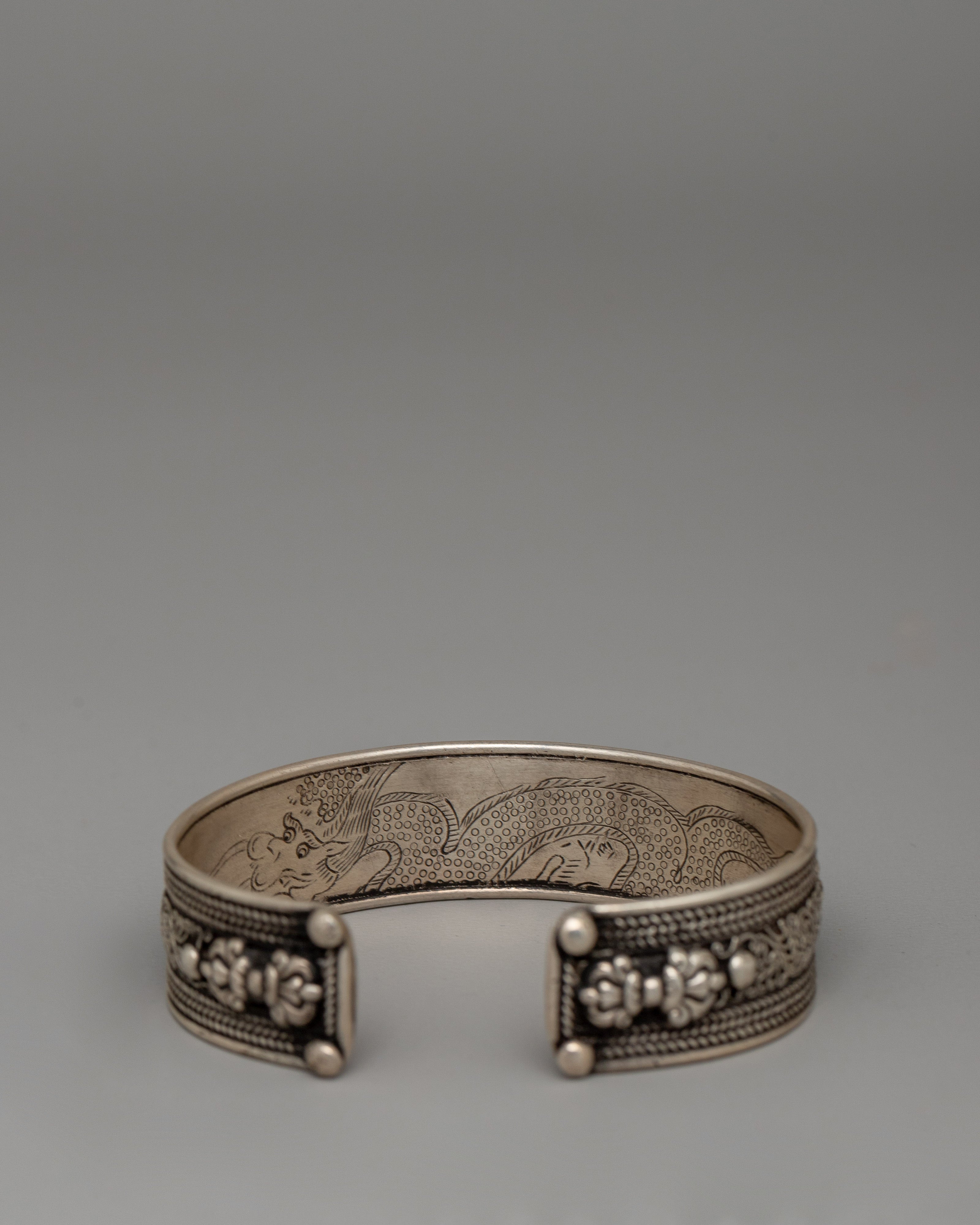 Sterling Silver Om Mani Padme Hum Bracelet |  Powerful Buddhist Jewelry for Protection & Peace