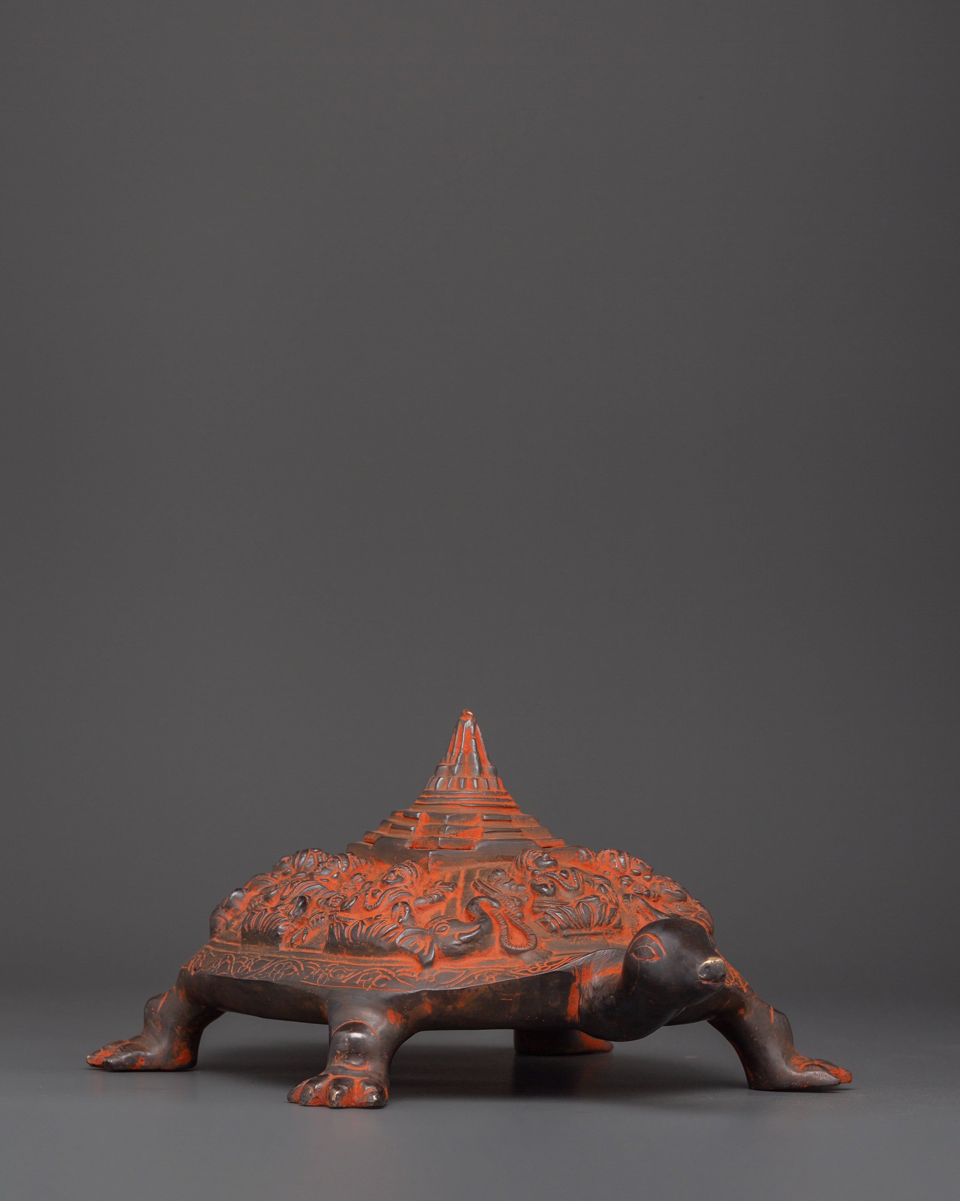 Decorative Oxidized Brass Tortoise | Traditional Turtle Art
