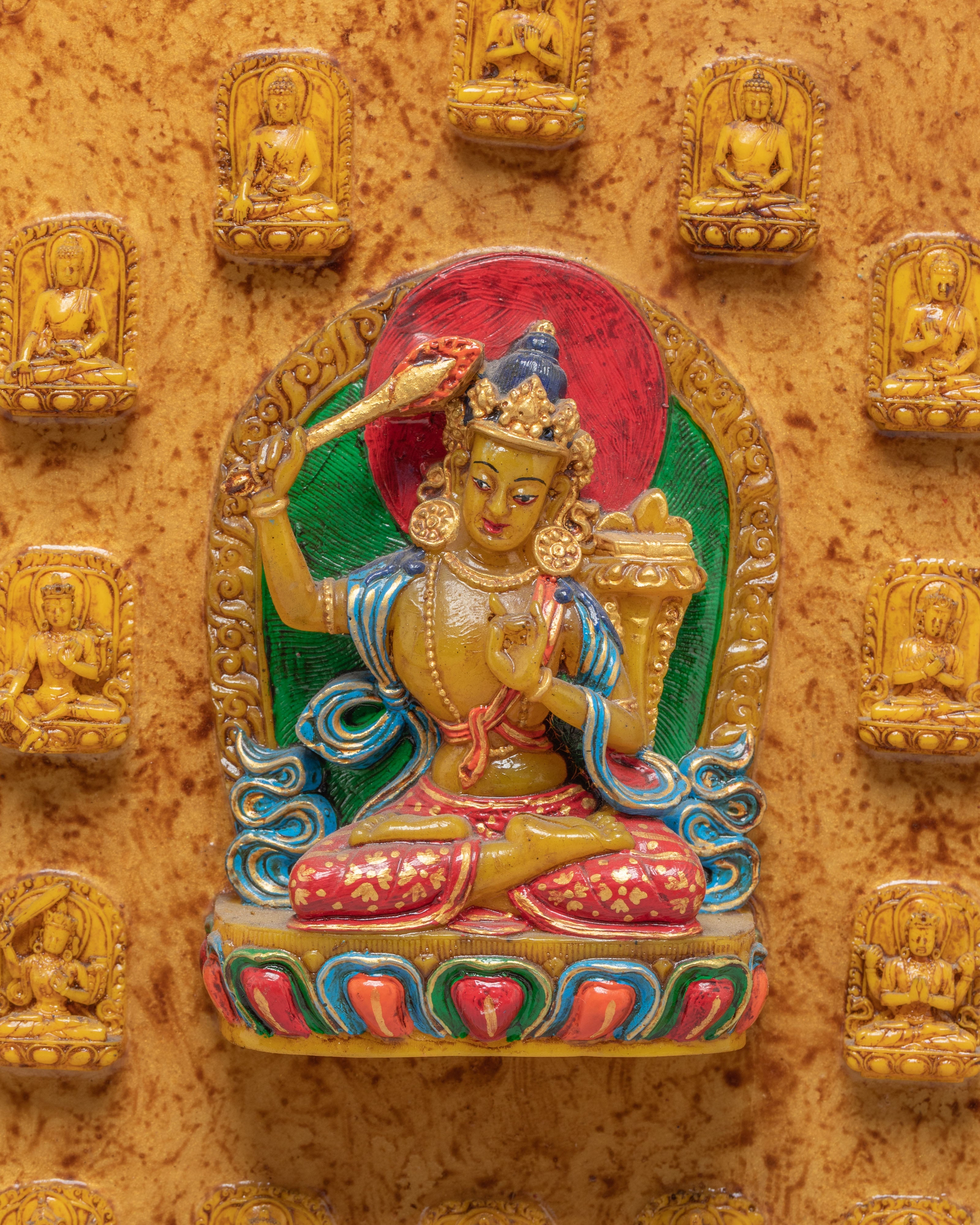 Sacred Wall Hanging Buddhist Deities | Stone Dust Epoxy Binding