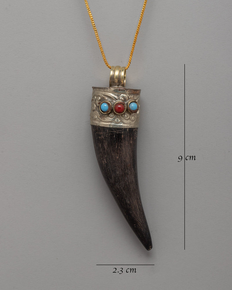 Ethically Sourced Goat Horn Coral Pendant | Spiritual Protection and Elegance