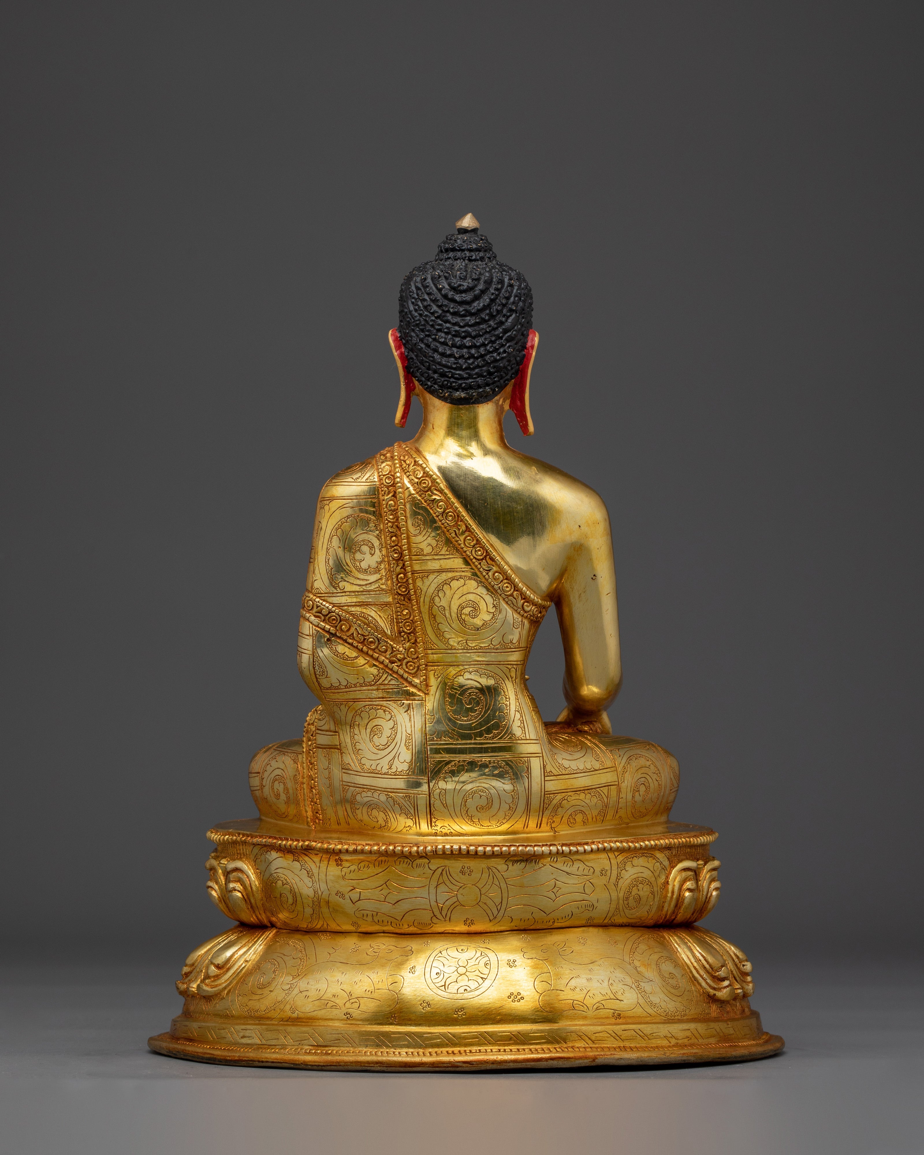 Golden Serene Shakyamuni Buddha Artwork | Enlightenment Symbol Gautama Buddha
