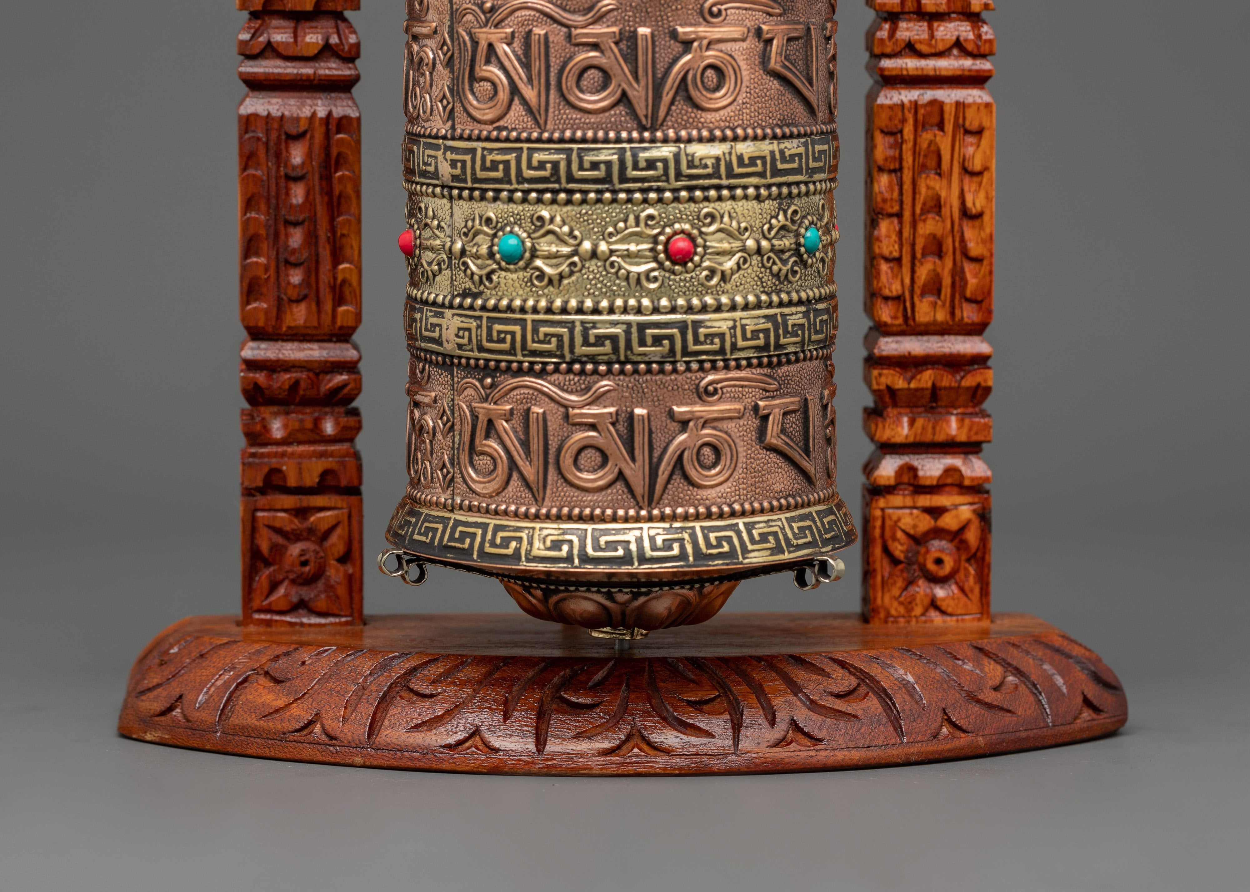 Handcrafted Ritual Prayer Wheel Decor | Meditation Decor for Sacred Spaces