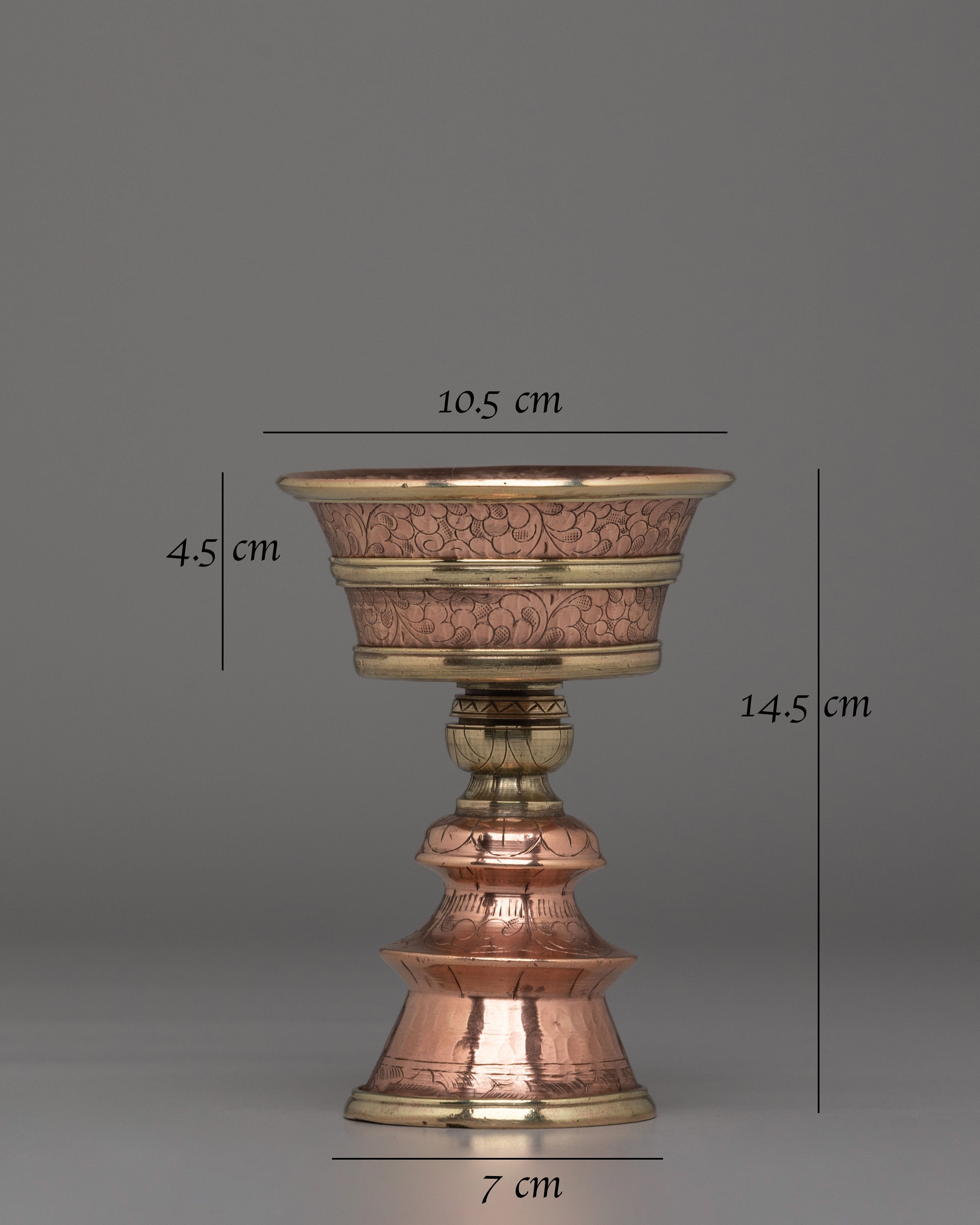 Brass Butter Lamp Set for Rituals | Himalayan Altar Puja Decor