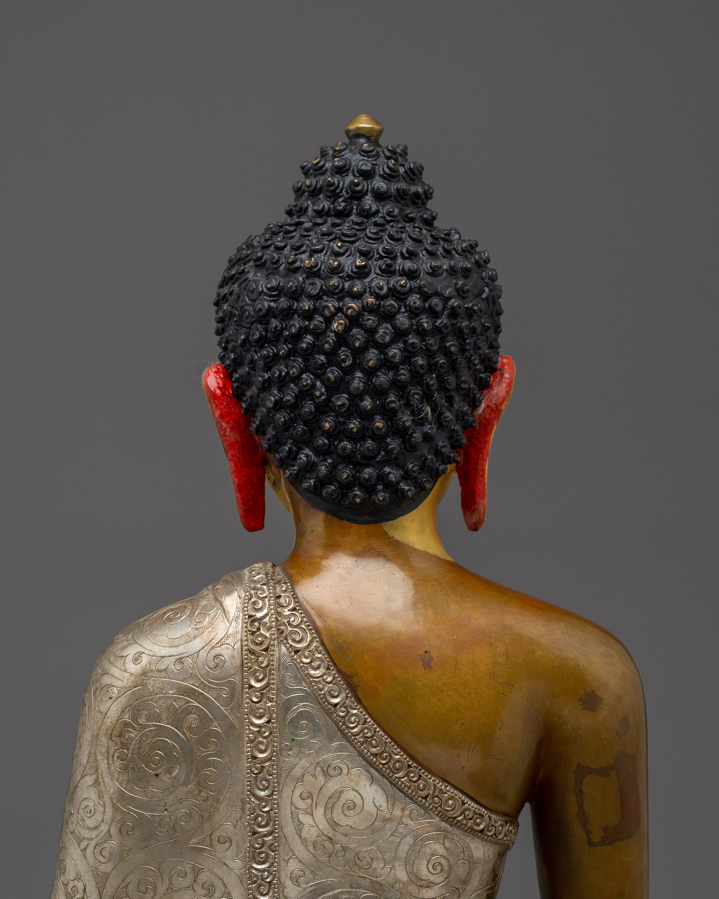 Silver and Copper Shakyamuni Buddha Statue | Symbol of Enlightenment