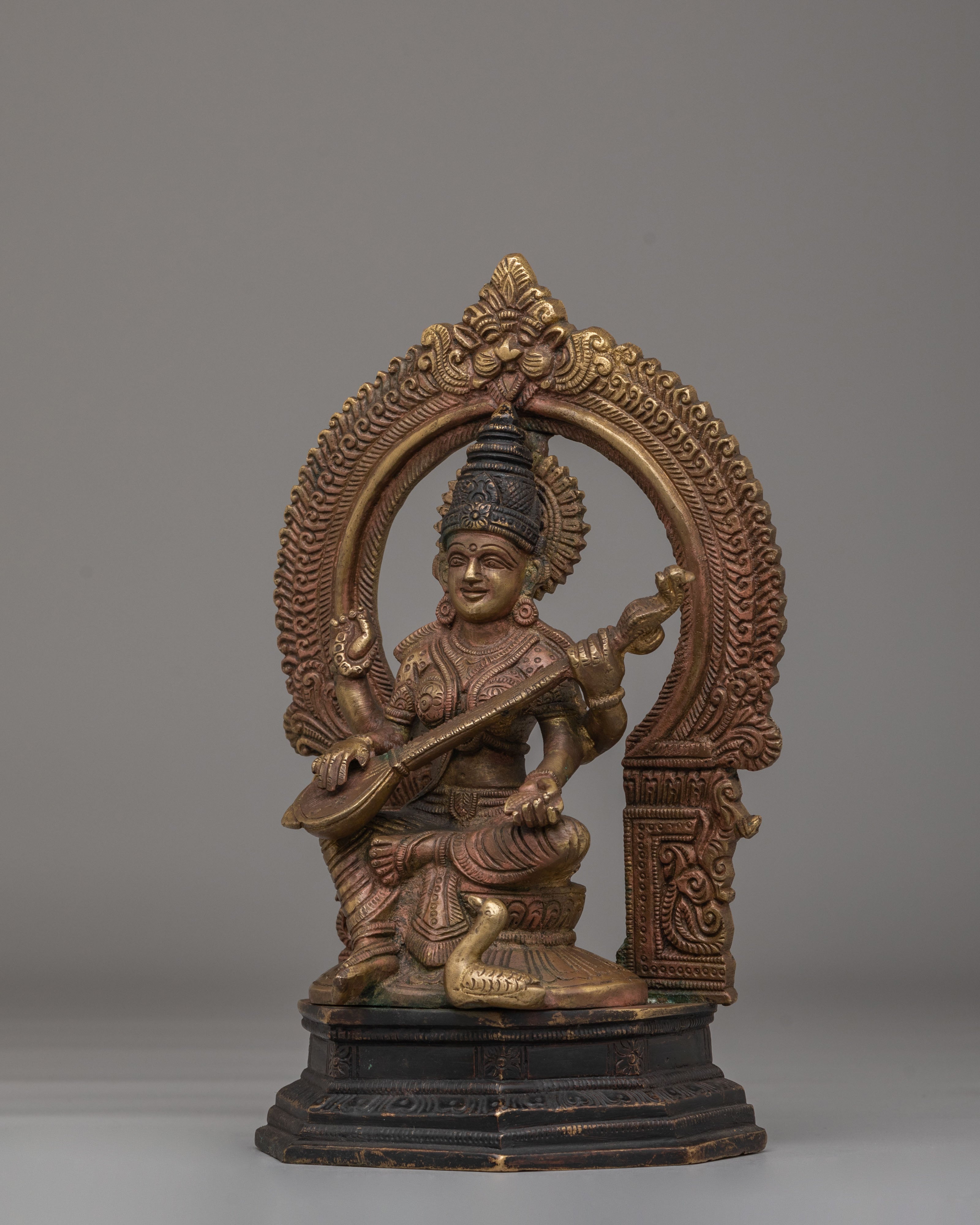 Sacred Divine Saraswati Veena Statue | Symbol of Wisdom and Creativity