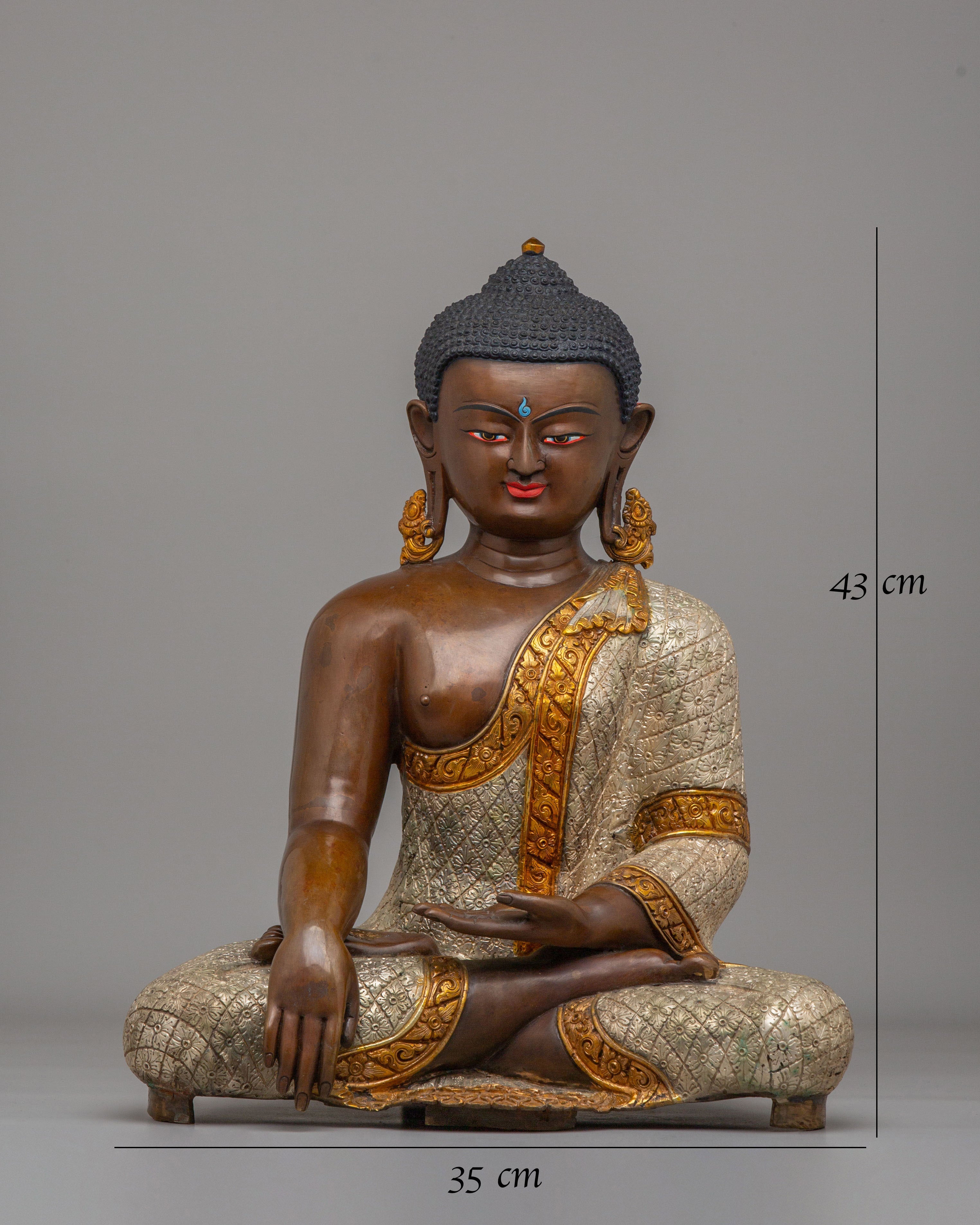 Shakyamuni Buddha Enlightenment Figure | Traditional Tibetan Buddhist Artwork