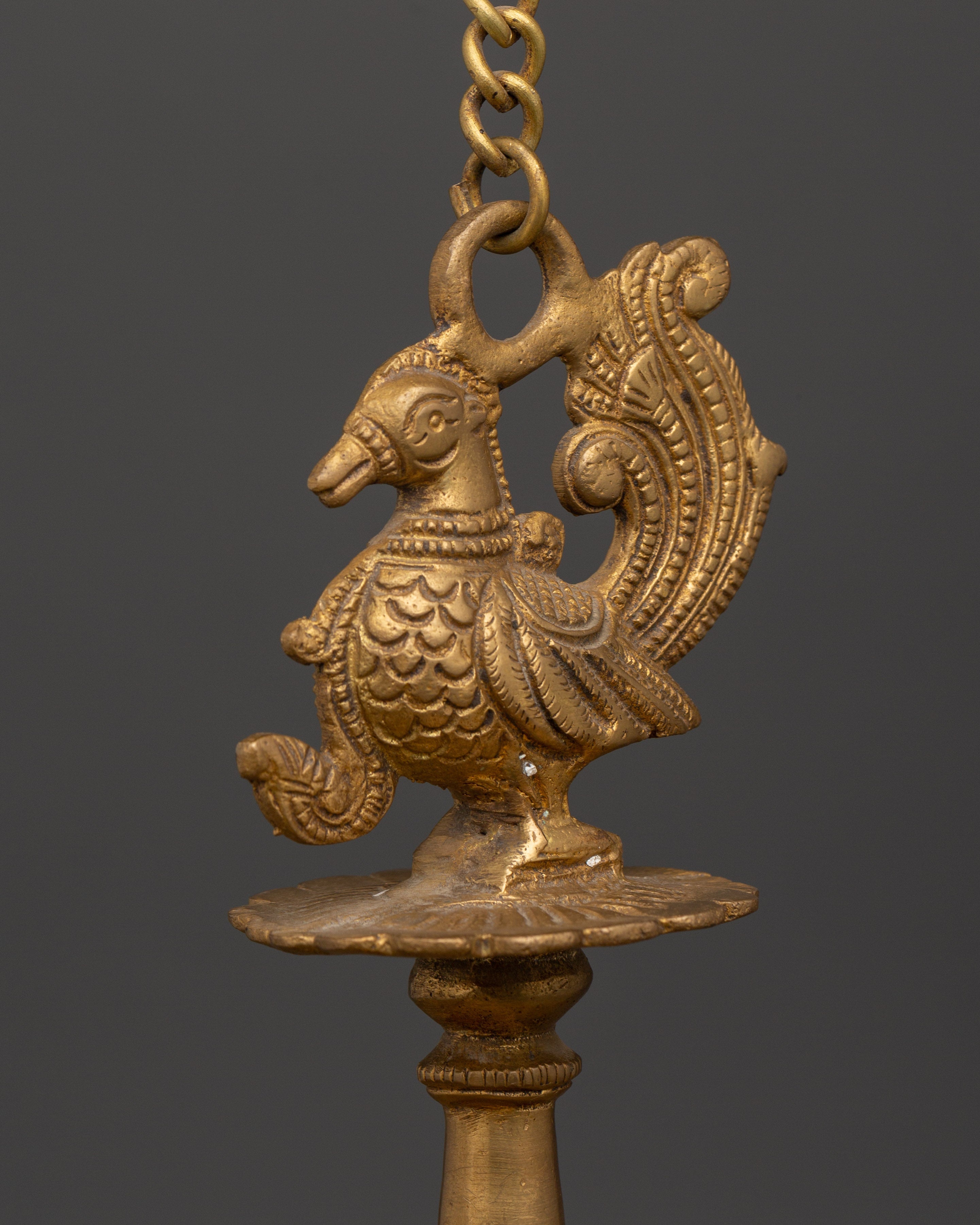 Brass Dalucha Hanging Oil Lamp | Ritual Decor for Temples, Homes