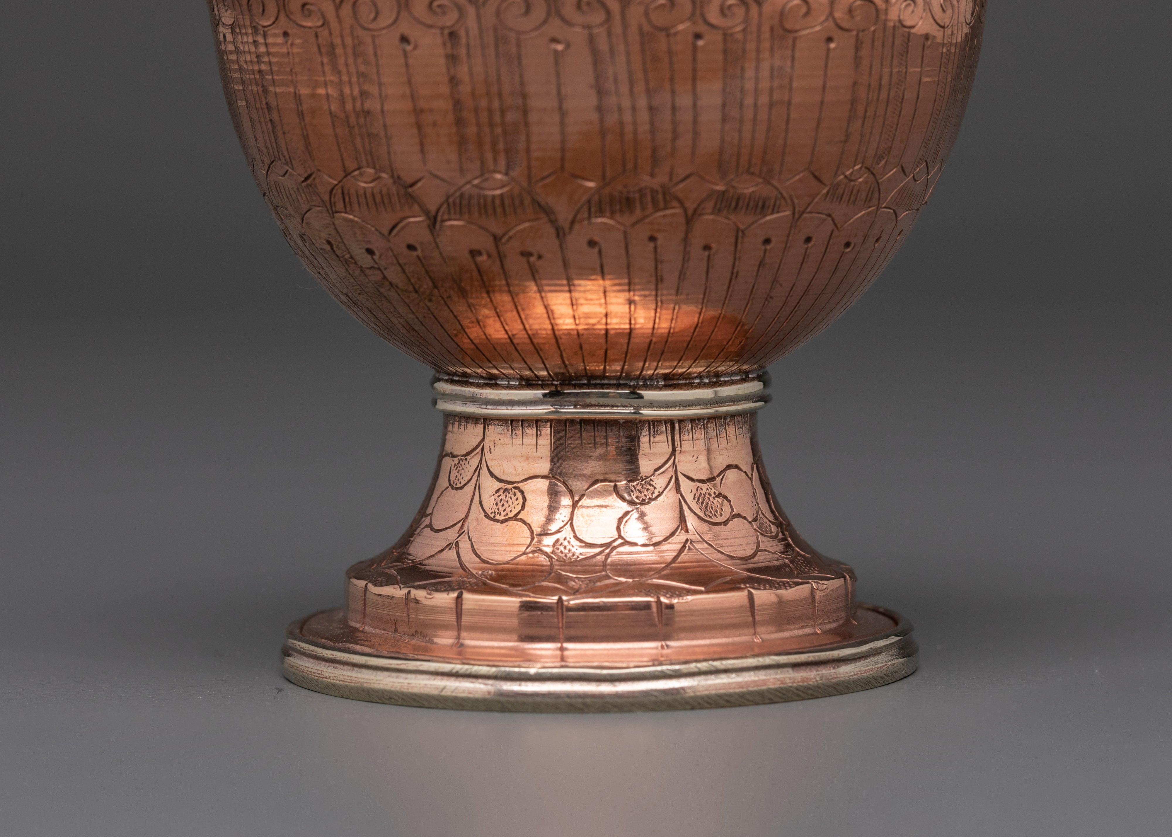 Tibetan Rice Vessel | Handmade Copper Ritual Pot with White Metal Lid