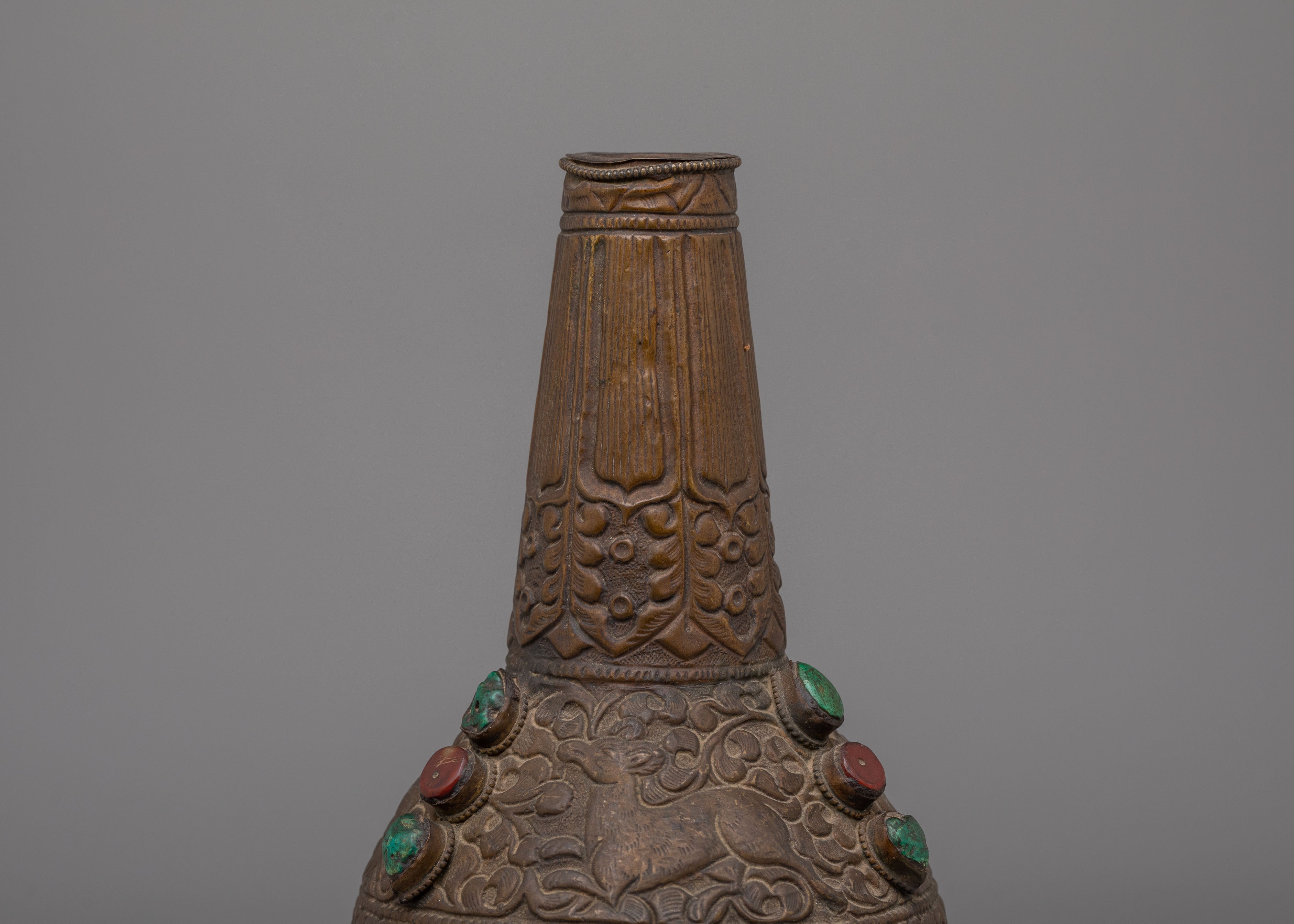 Handcrafted Floral Bottle | Flower Vase for Home Decor