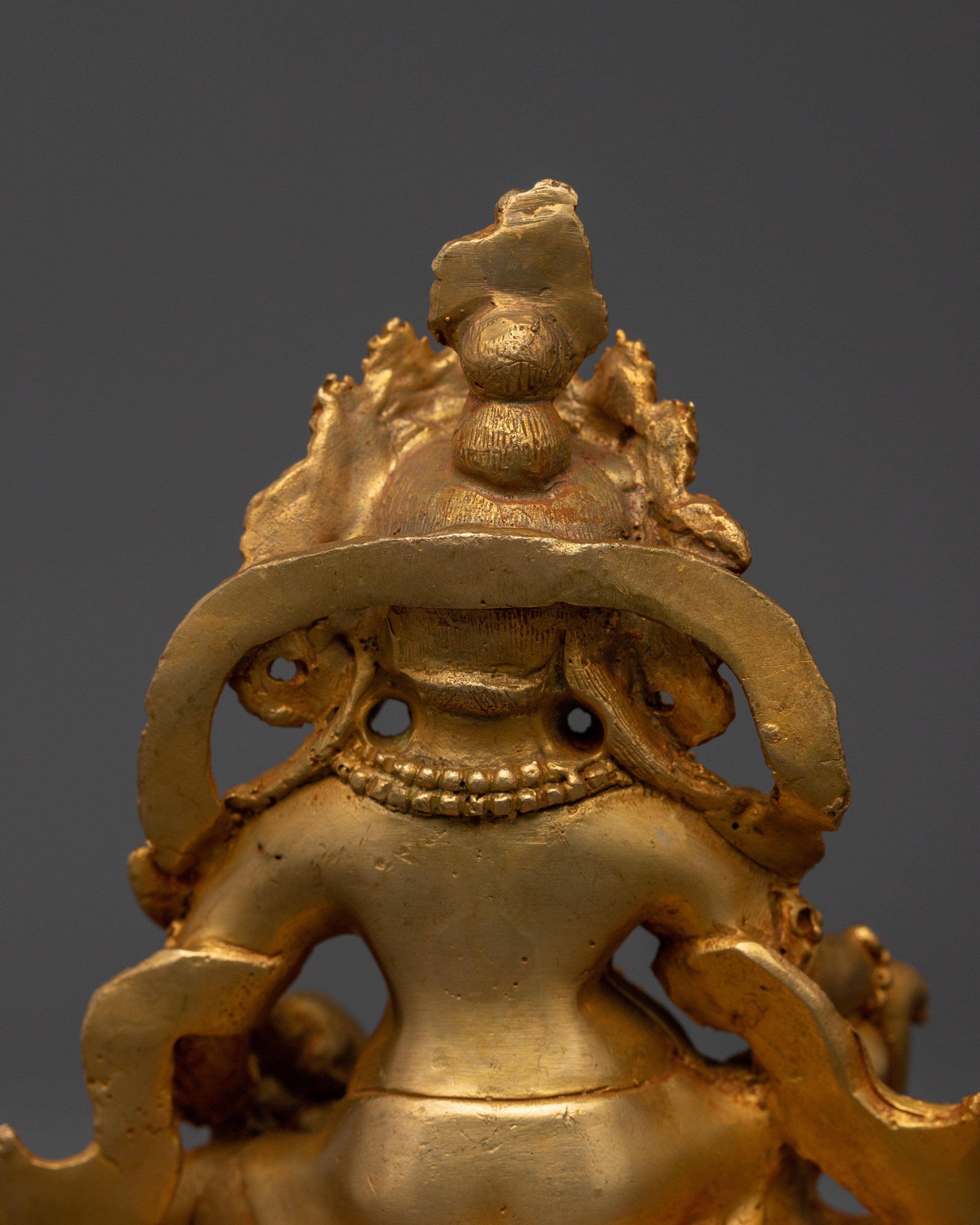 Gold Plated Dzambala Statue for Wealth & Prosperity | Tibetan God of Abundance