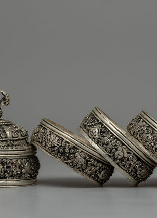 Silver-Plated Rice Carry Pot  | Symbol of Prosperity & Abundance
