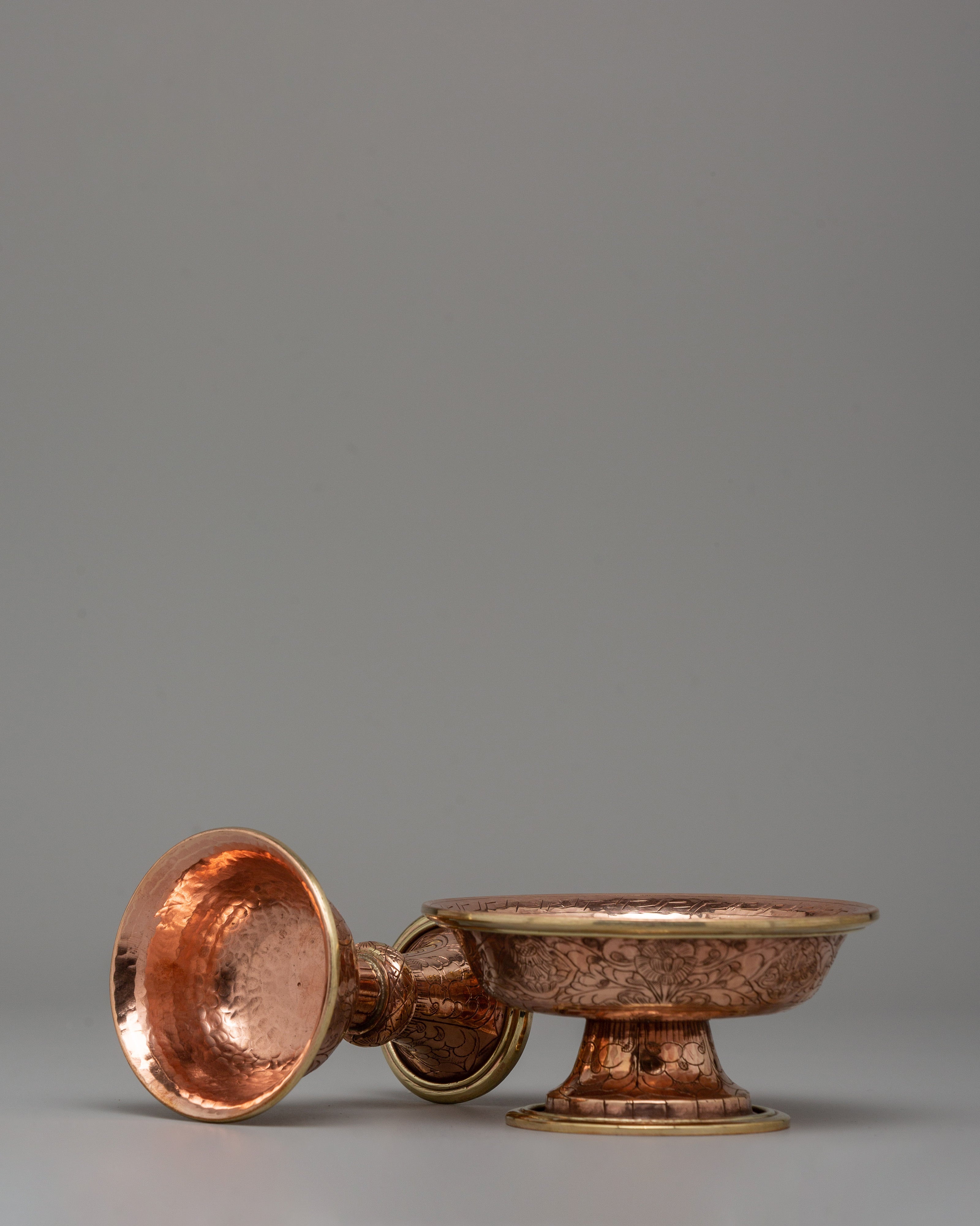 Handmade Copper Serkyem Offering | Tibetan Ritual Item