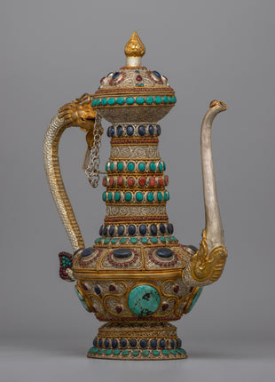 Handmade Decorative Tibetan Tea Pot Decor | Perfect for Spiritual & Cultural Decor