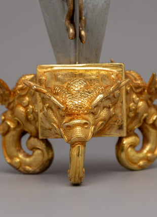 Buddhist Phurba with Iron Blade | Gold-Plated Copper Ritual Dagger