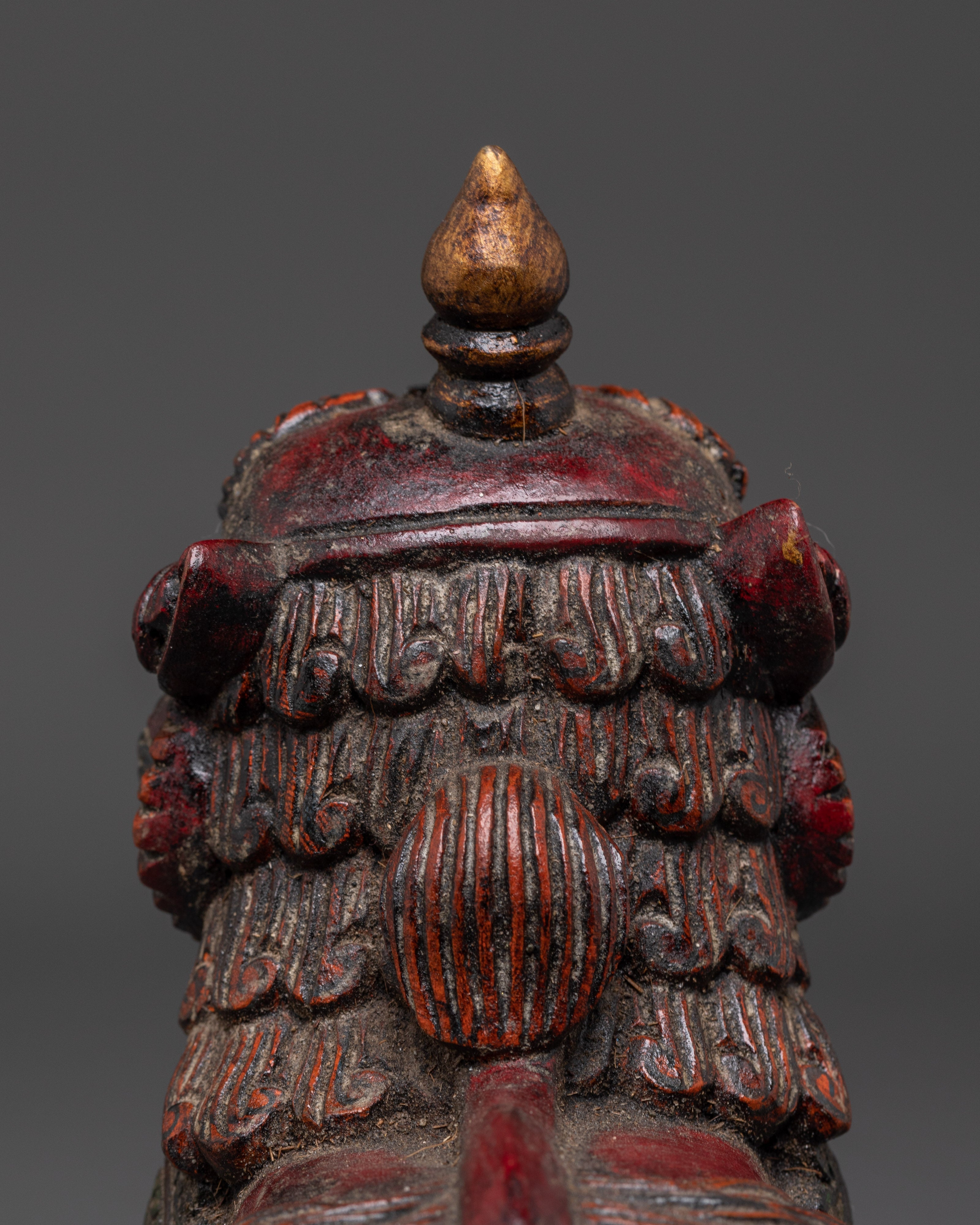 Sacred Copper Lion Statue Set | Spiritual Protection and Strength