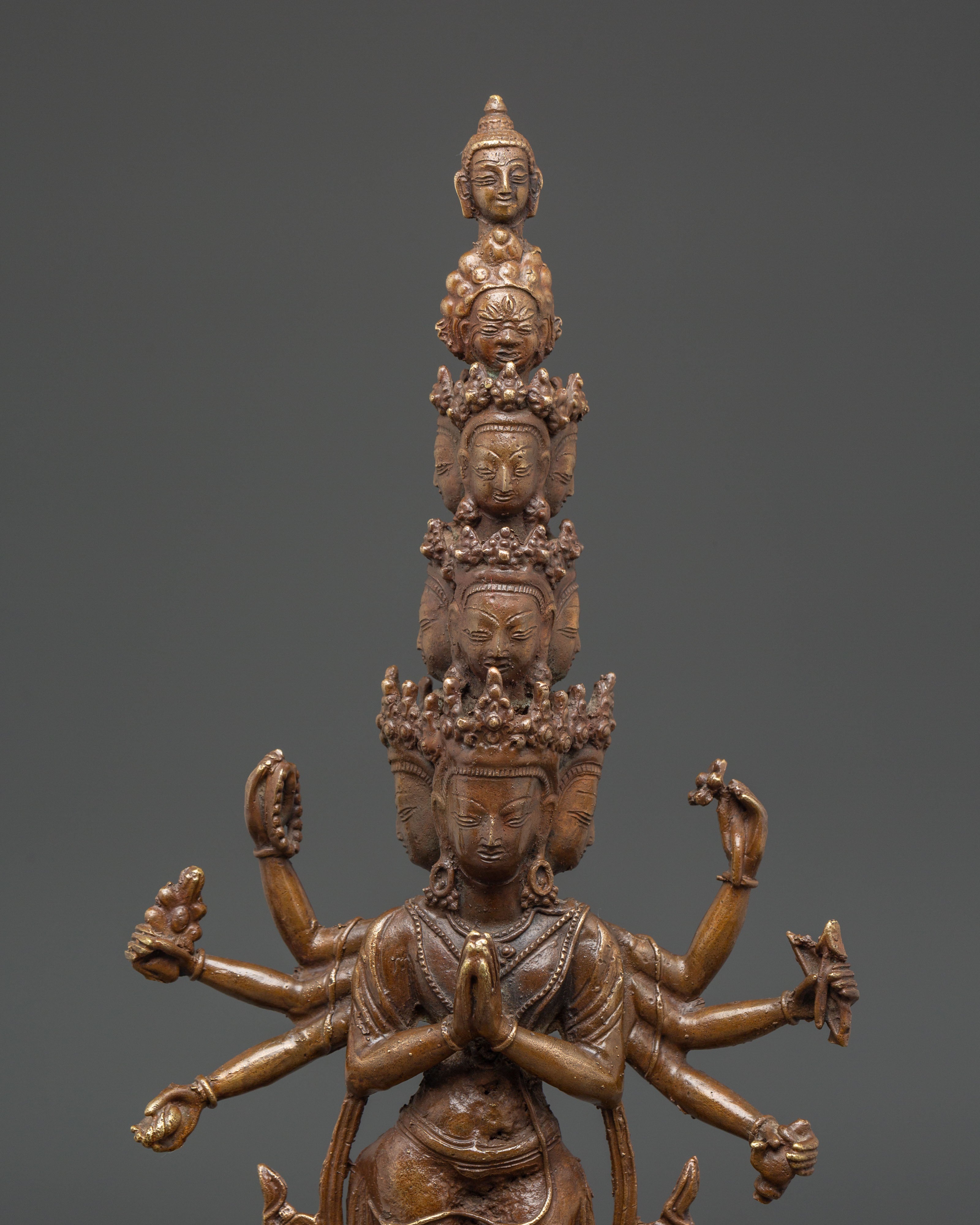 Eleven-Headed Avalokiteshvara Sculpture | Symbol of Mercy and Enlightenment