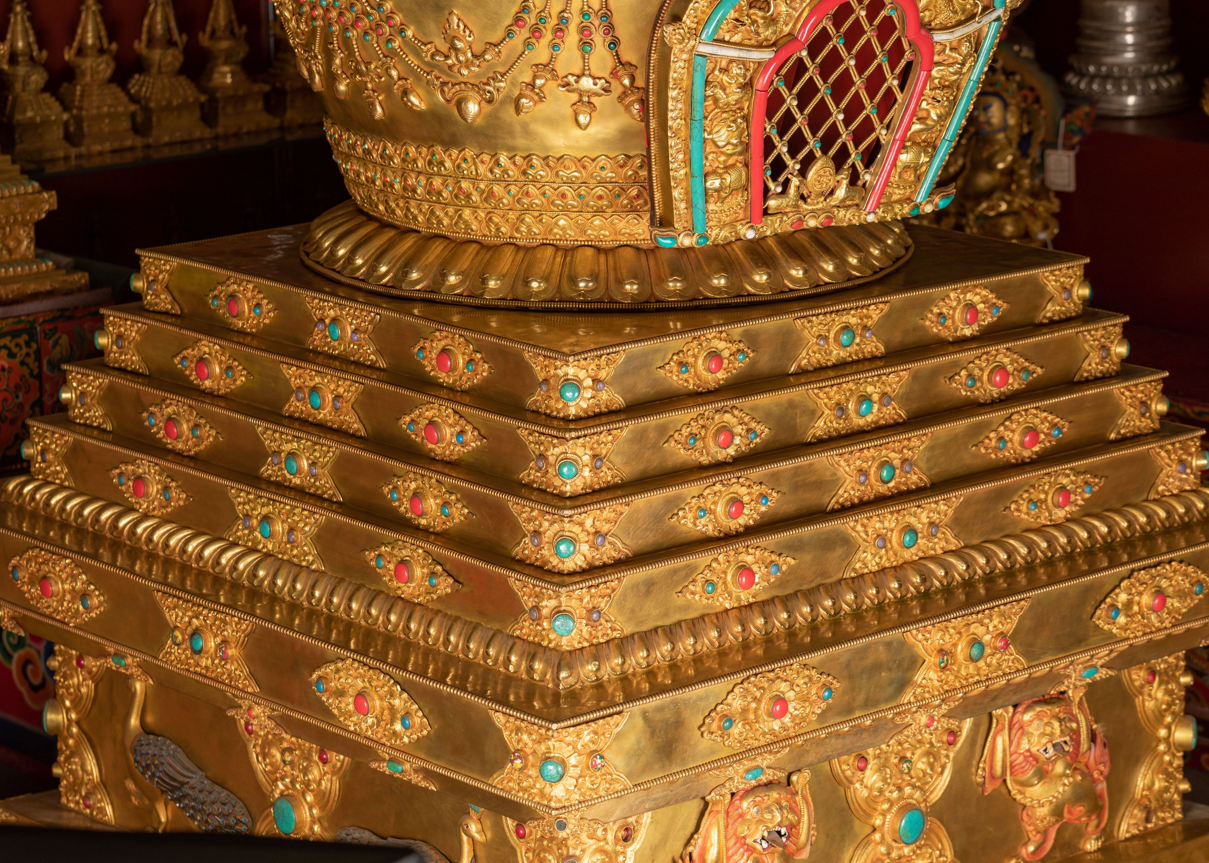 Copper Stupa Symbol of Enlightenment | Grand Tibetan Stupa of Wisdom