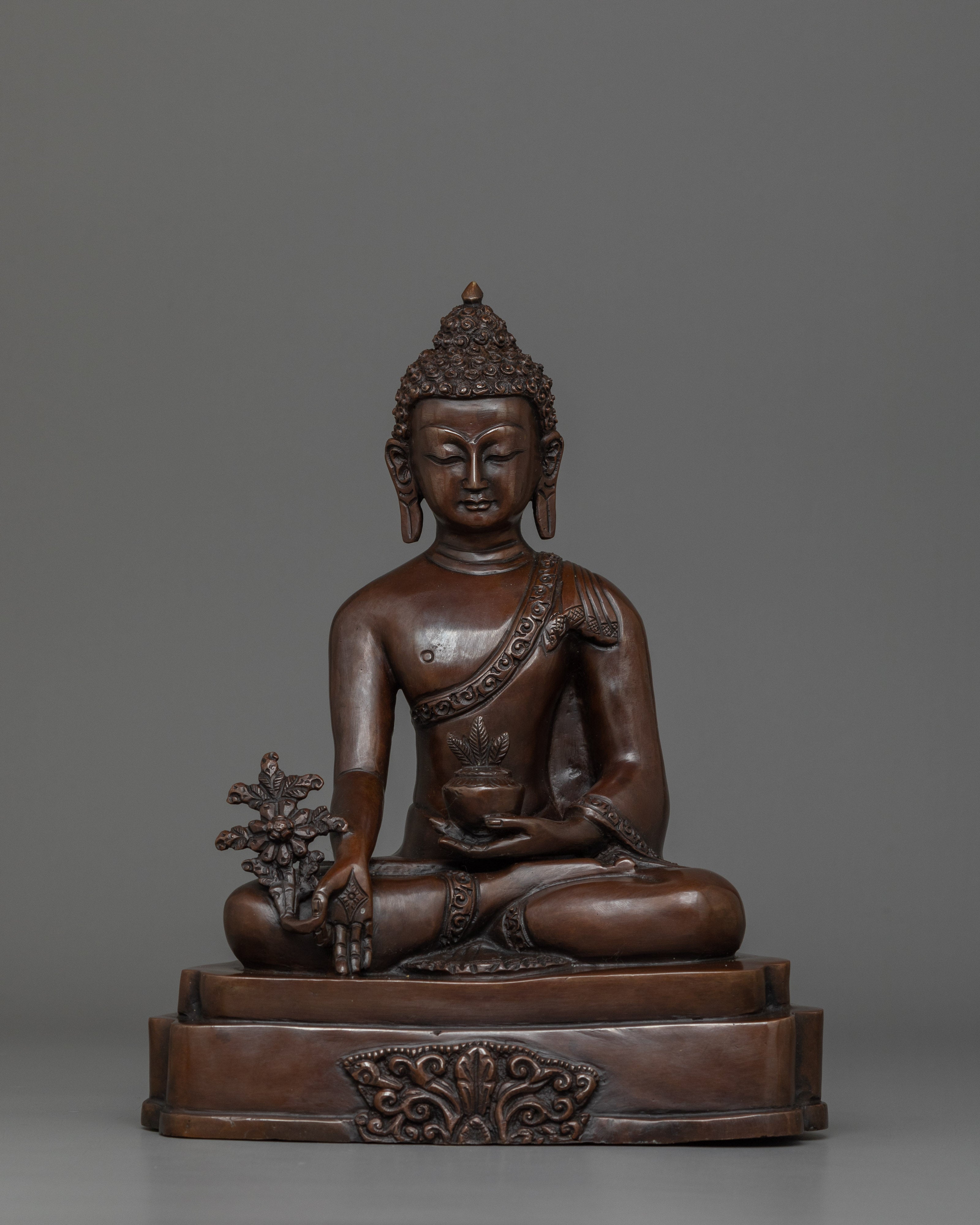 Medicine Buddha with Oxidized Copper Body 