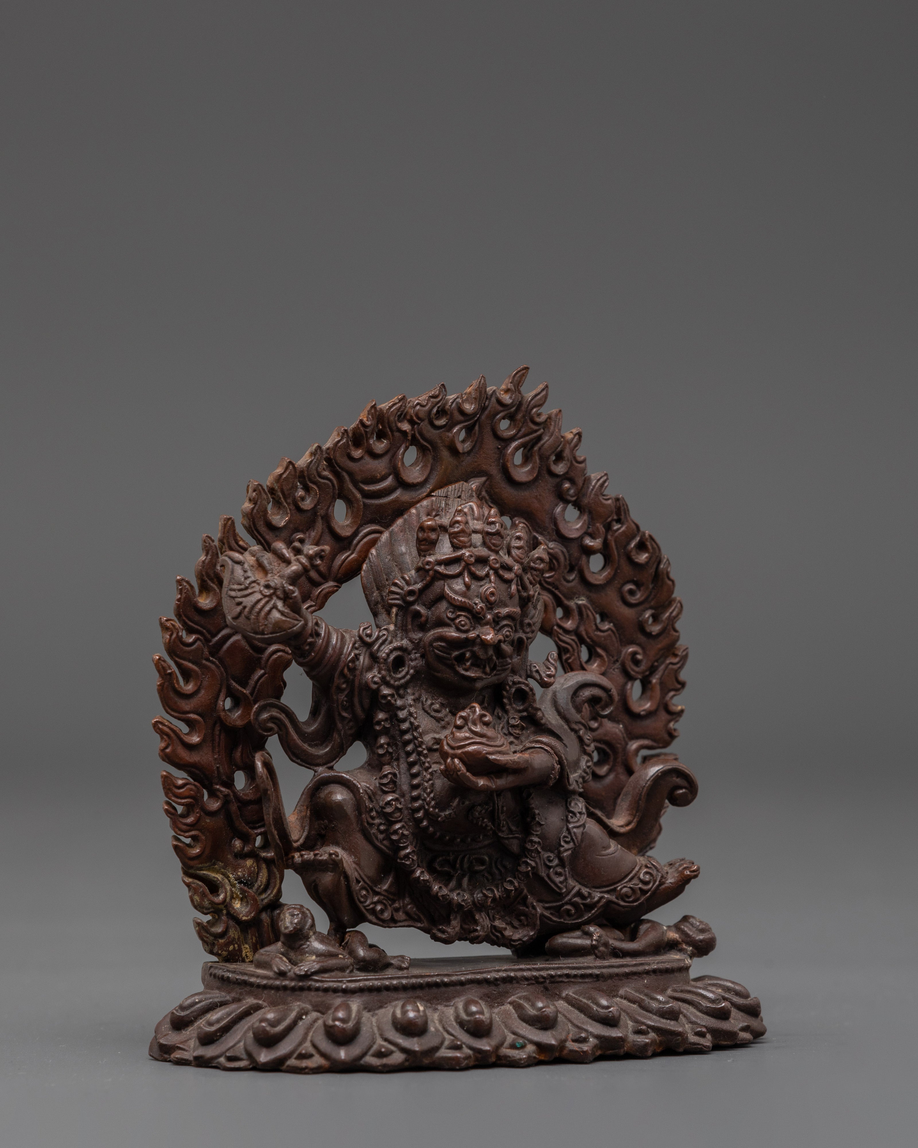 Tibetan Mahakala Bernakchen Protector Deity Statue | Guardian Deity Sculpture