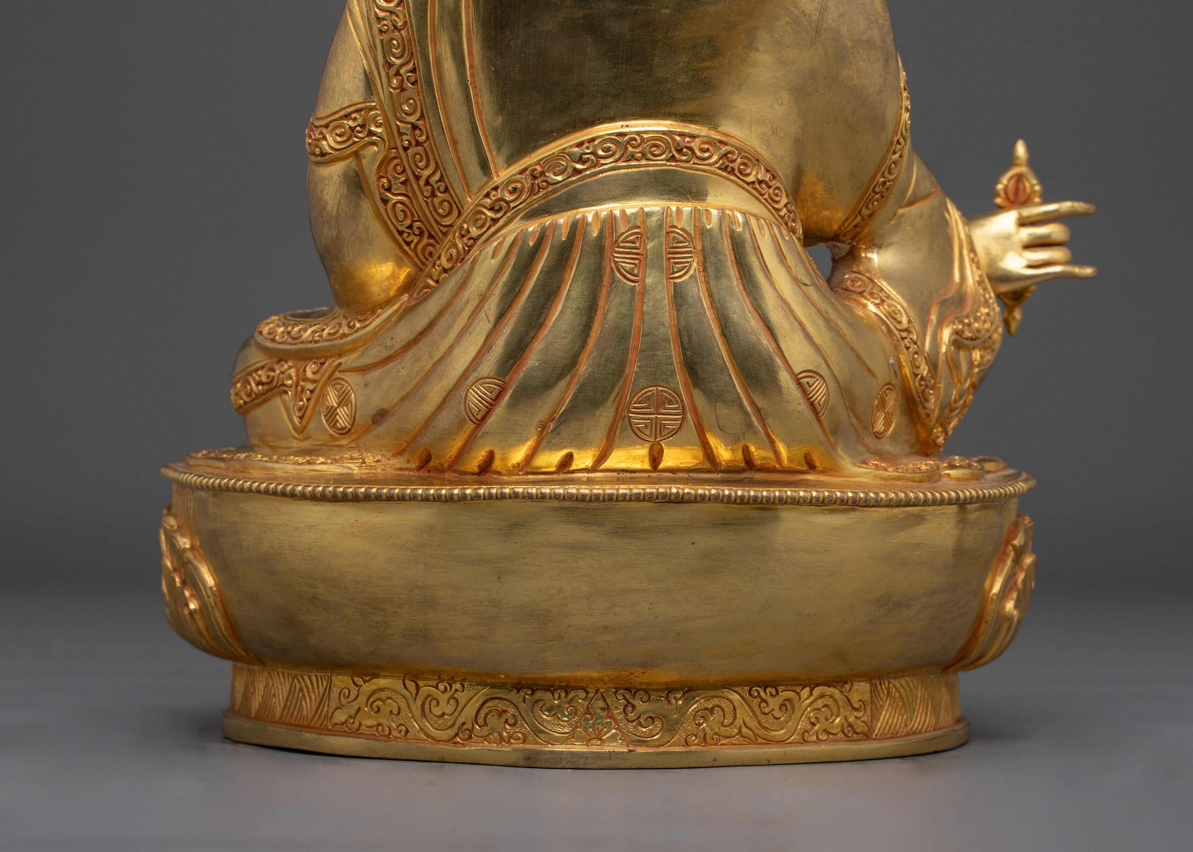 Guru Rinpoche Statue in Copper | Sacred Shrine Decor from Nepal