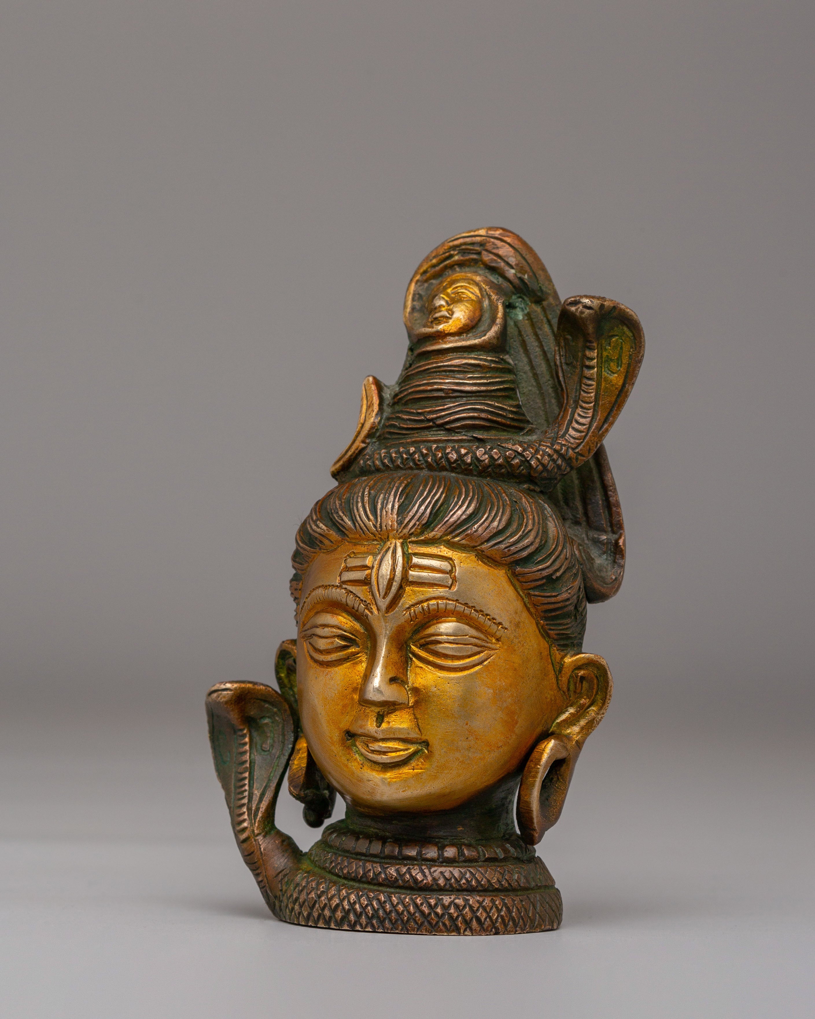 Handmade Shiva Head | Lord Shiva Brass Sculpture