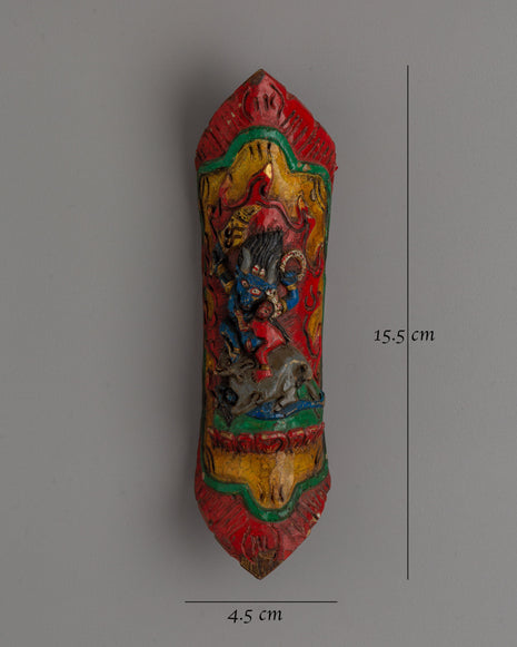 Yamantaka Buffalo Bone Apron Ornament | Tibetan Protector Deity Art