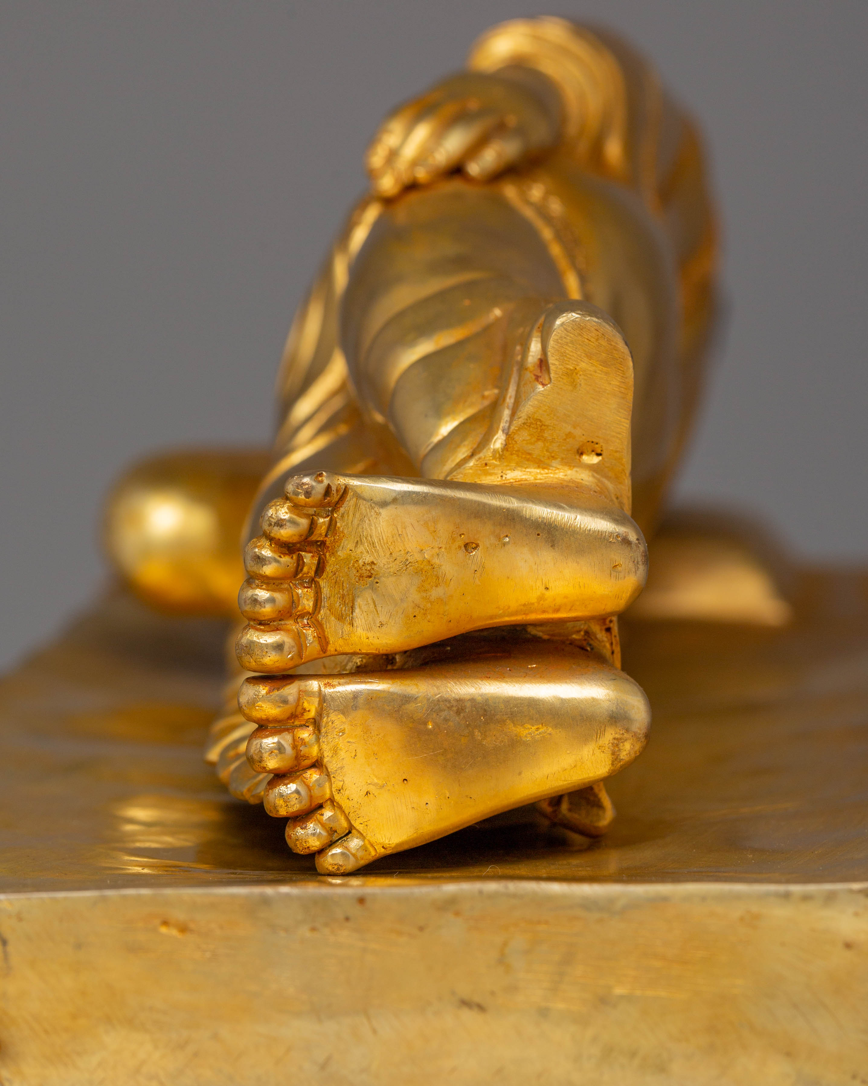 Handcrafted Sleeping Buddha Golden Statue | Symbol of Peace and Parinirvana