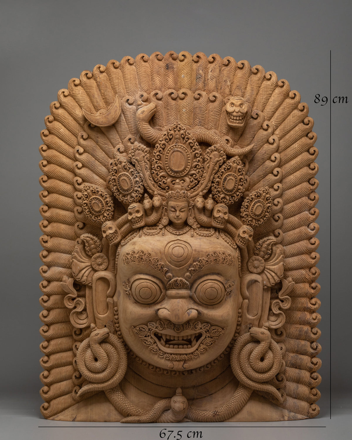 Wooden Bhairava Wall Hanging | Exclusive Hand-Carved Sacred Artwork