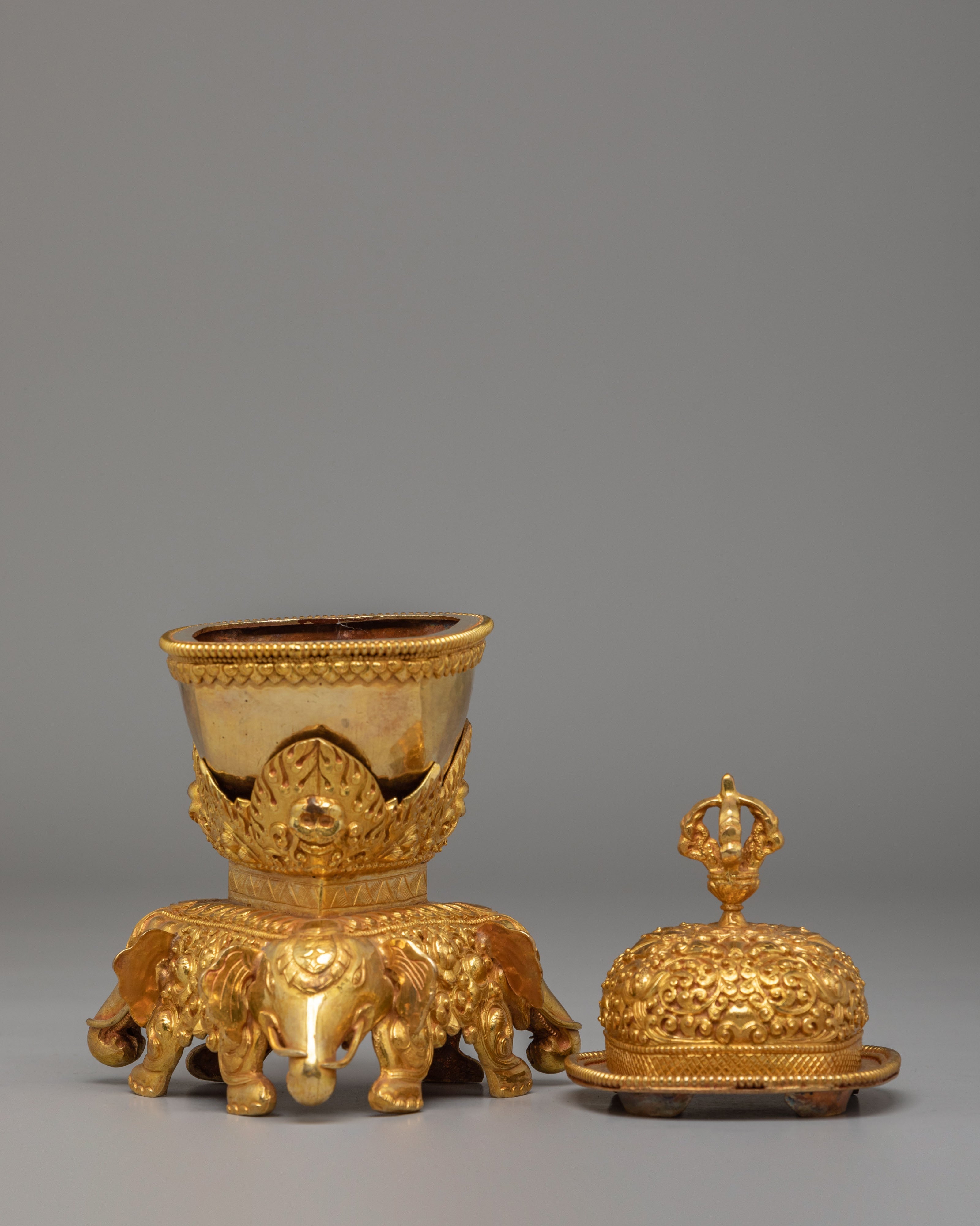 Traditional Kapala Offering Set | Handcrafted Ritual Skull Cup
