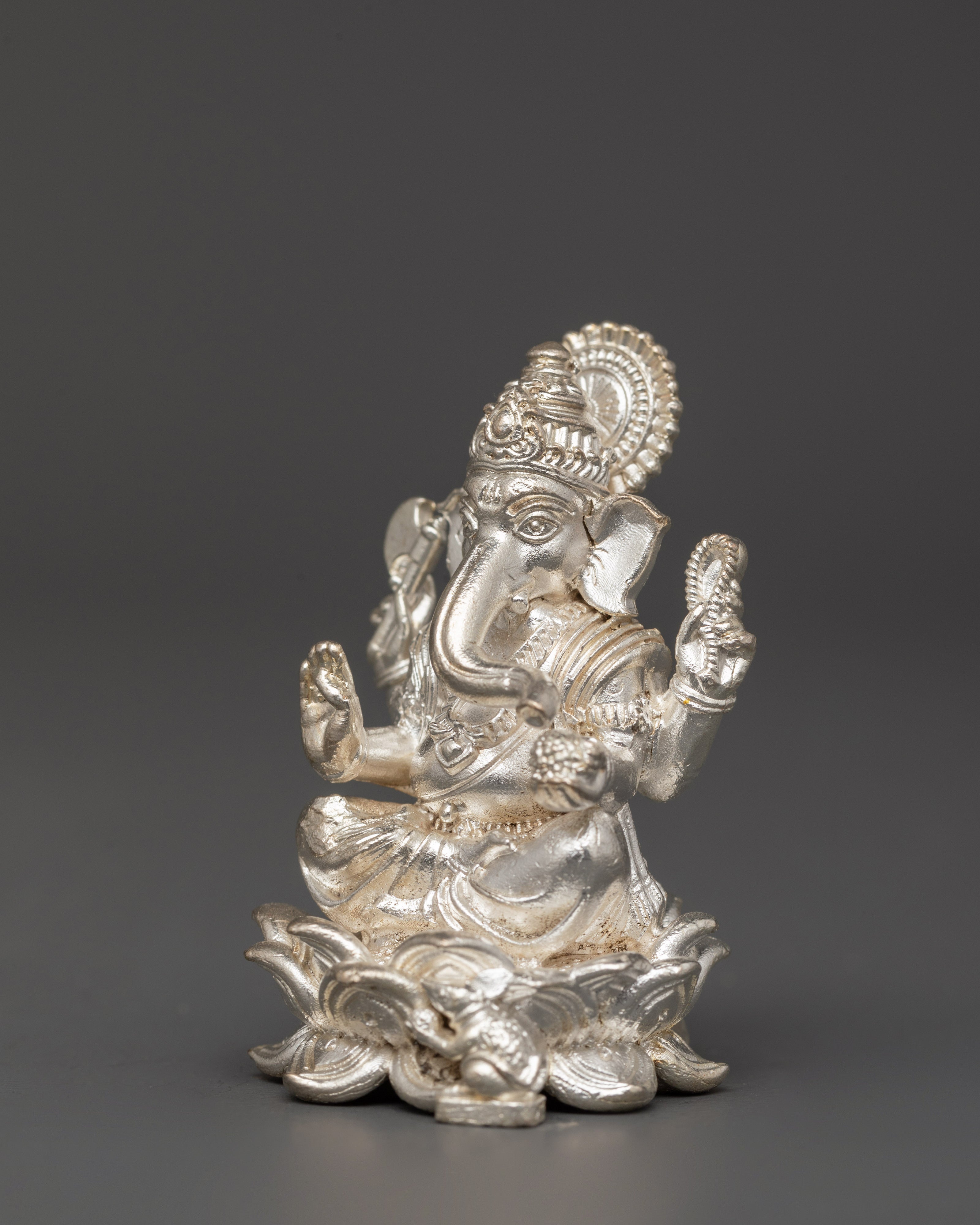 Lord Ganesha Silver Plated Statue | Blessings and Abundance Decor