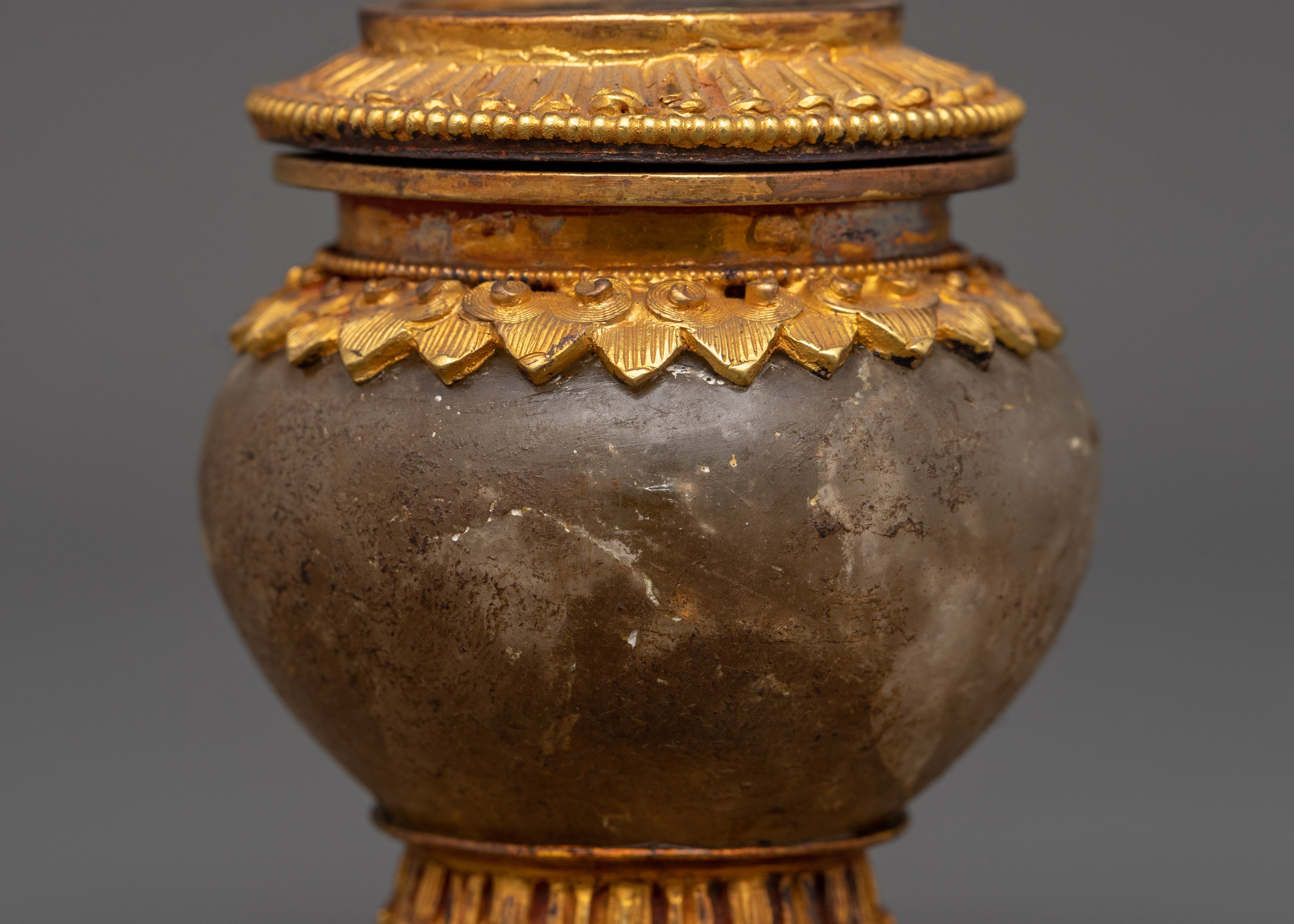 Gold-Plated Crystal Rice Pot | Buddhist Decor