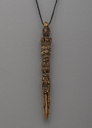 Hand-Carved Buffalo Bone Tibetan Buddhist Locket