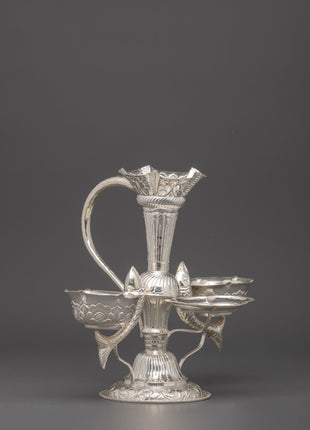 Machha Tikadani of Pure Silver | Jamara and Tika Holder for Dashain