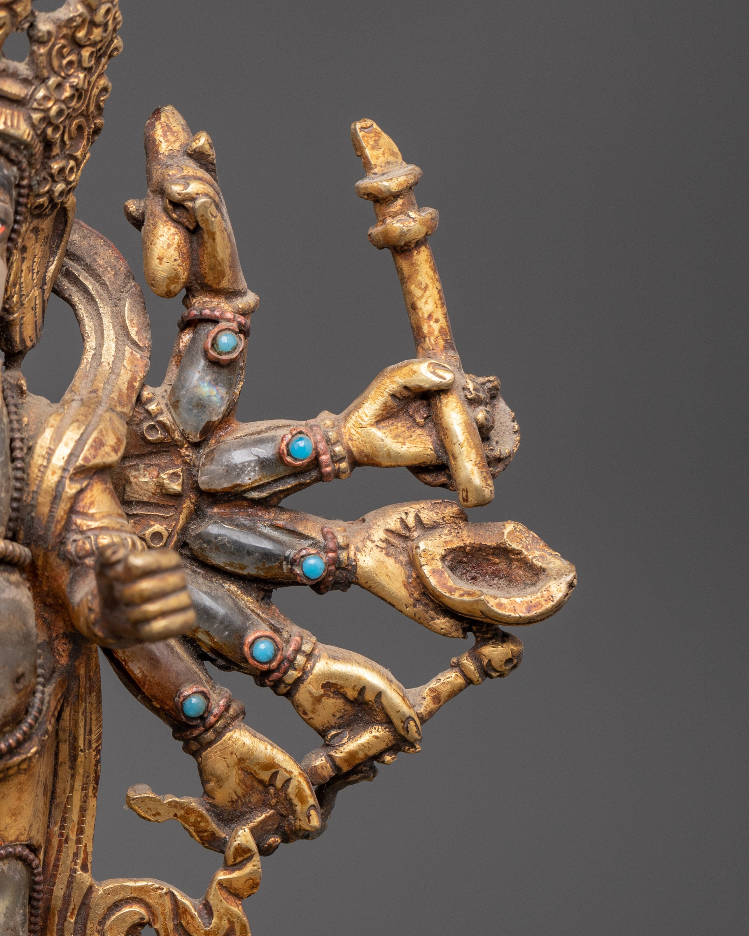 Ganesh Crystal Statue | Coral and Turquoise Inlaid