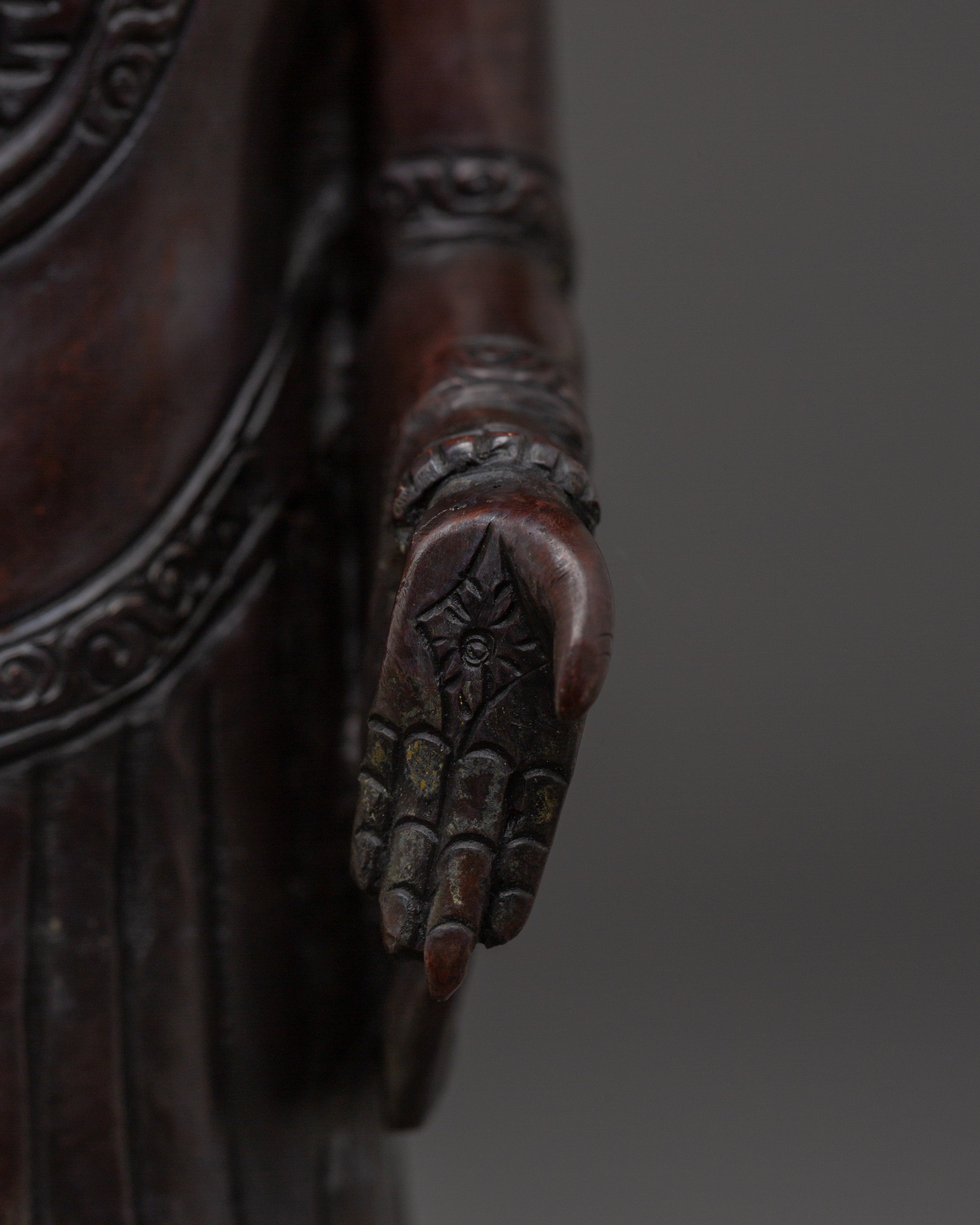 Standing Buddha Copper Statue | Spiritual Home Decor