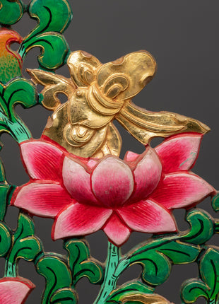 Tibetan Copper Offering Tree | Gold Plated Ritual Art with Acrylic Colors