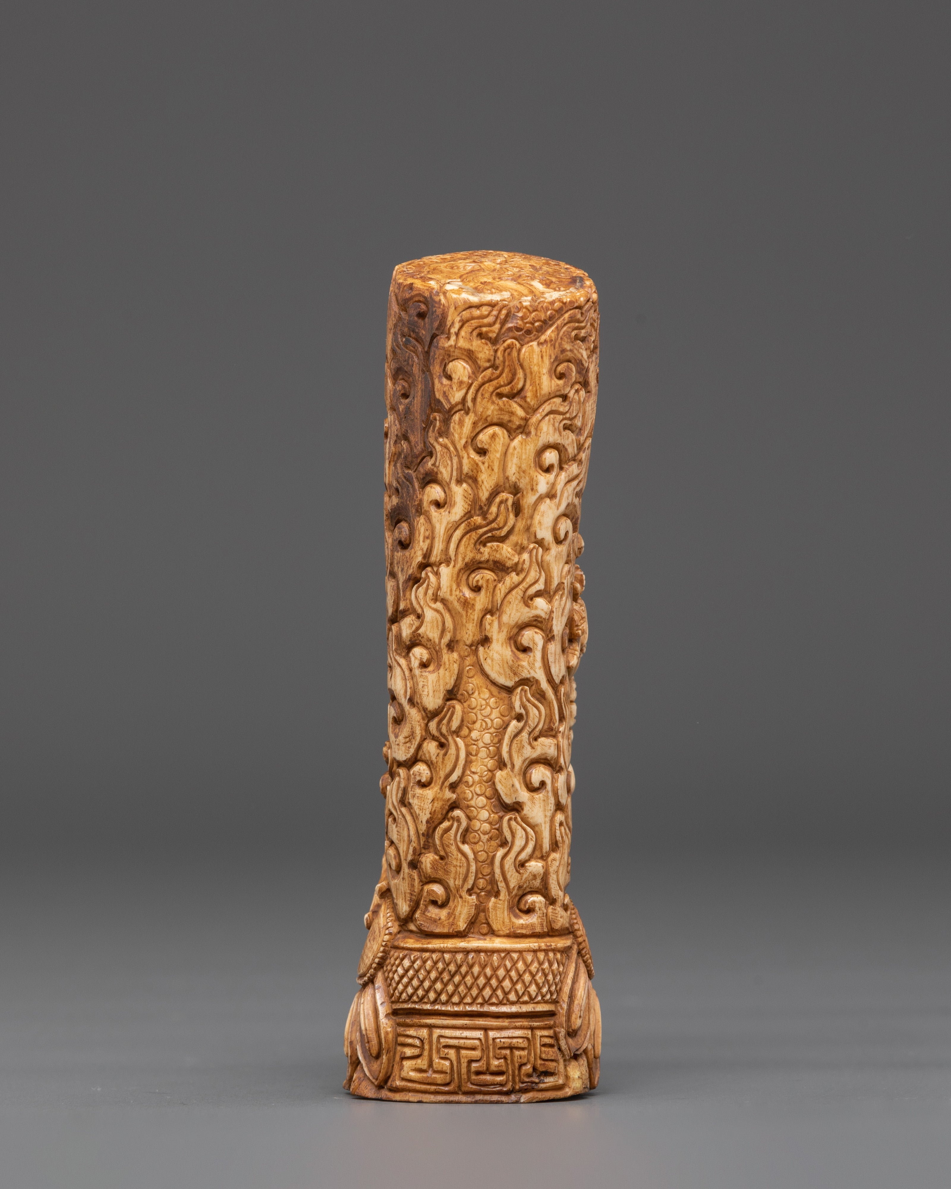 Hand Carved Yamantaka Bone | Wrathful Deity for Decor
