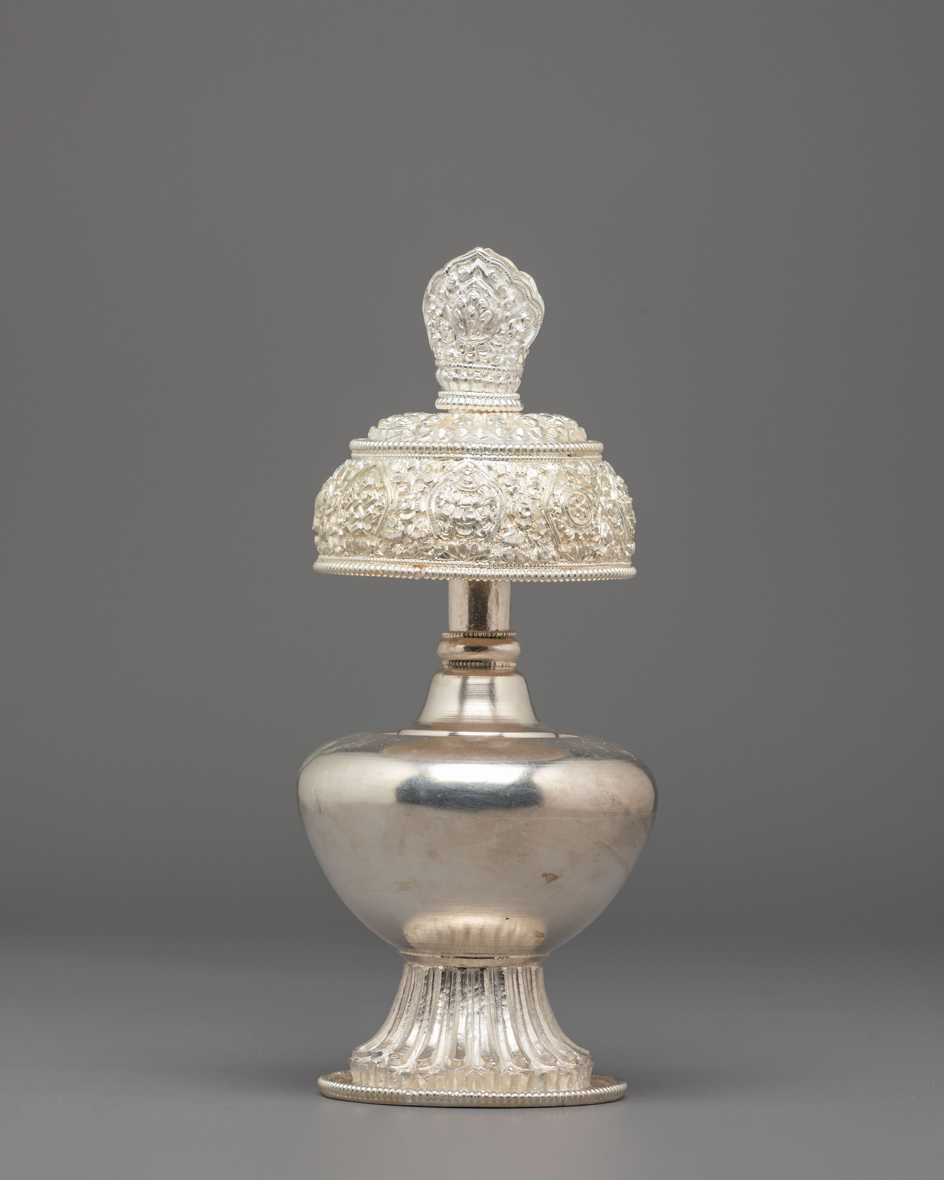 Bhumba Ritual Container | Silver Plated Copper for Sacred Ceremonies
