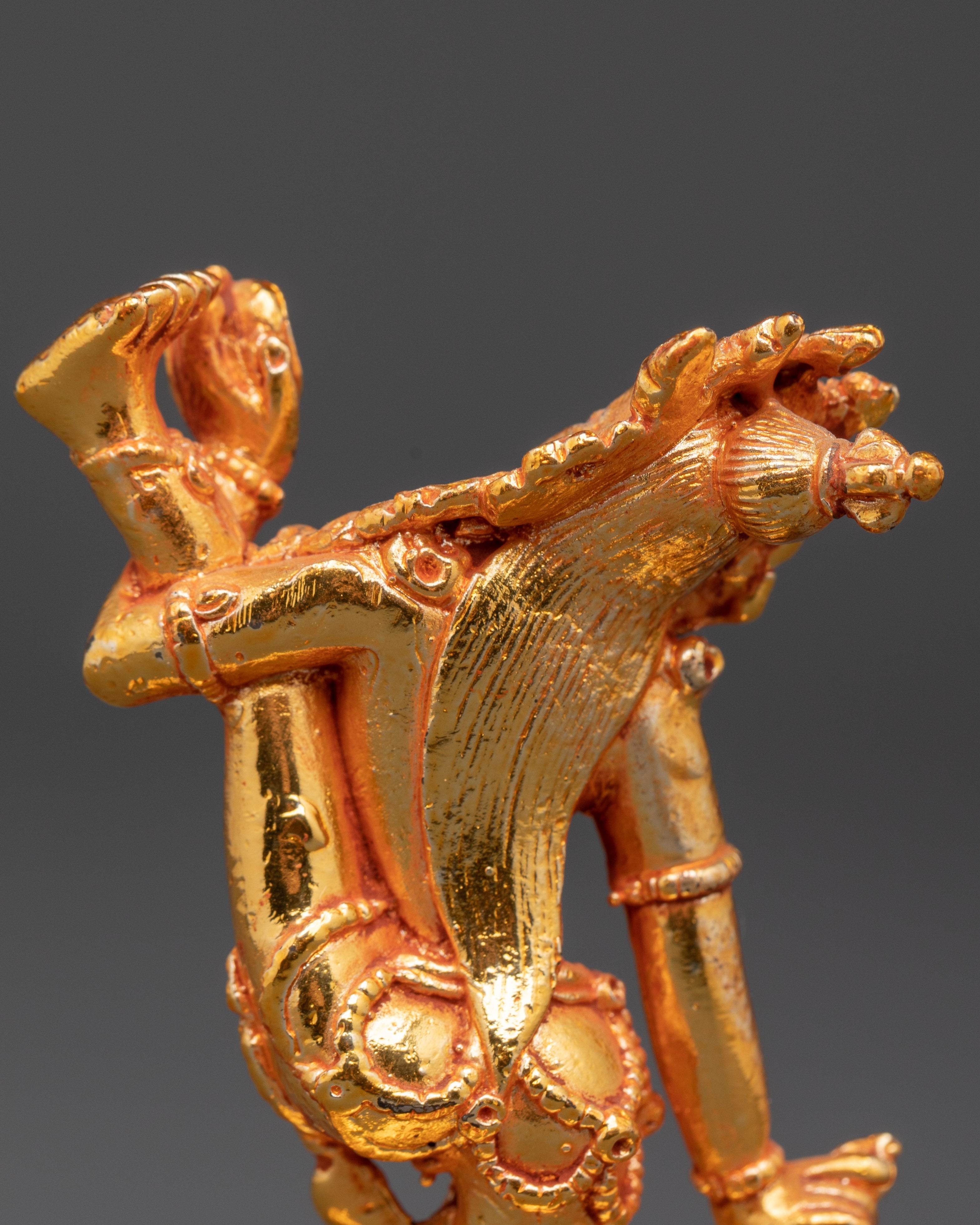 Vajrayogini Copper Sculpture | Handcrafted Gold-Plated Tibetan Goddess Statue