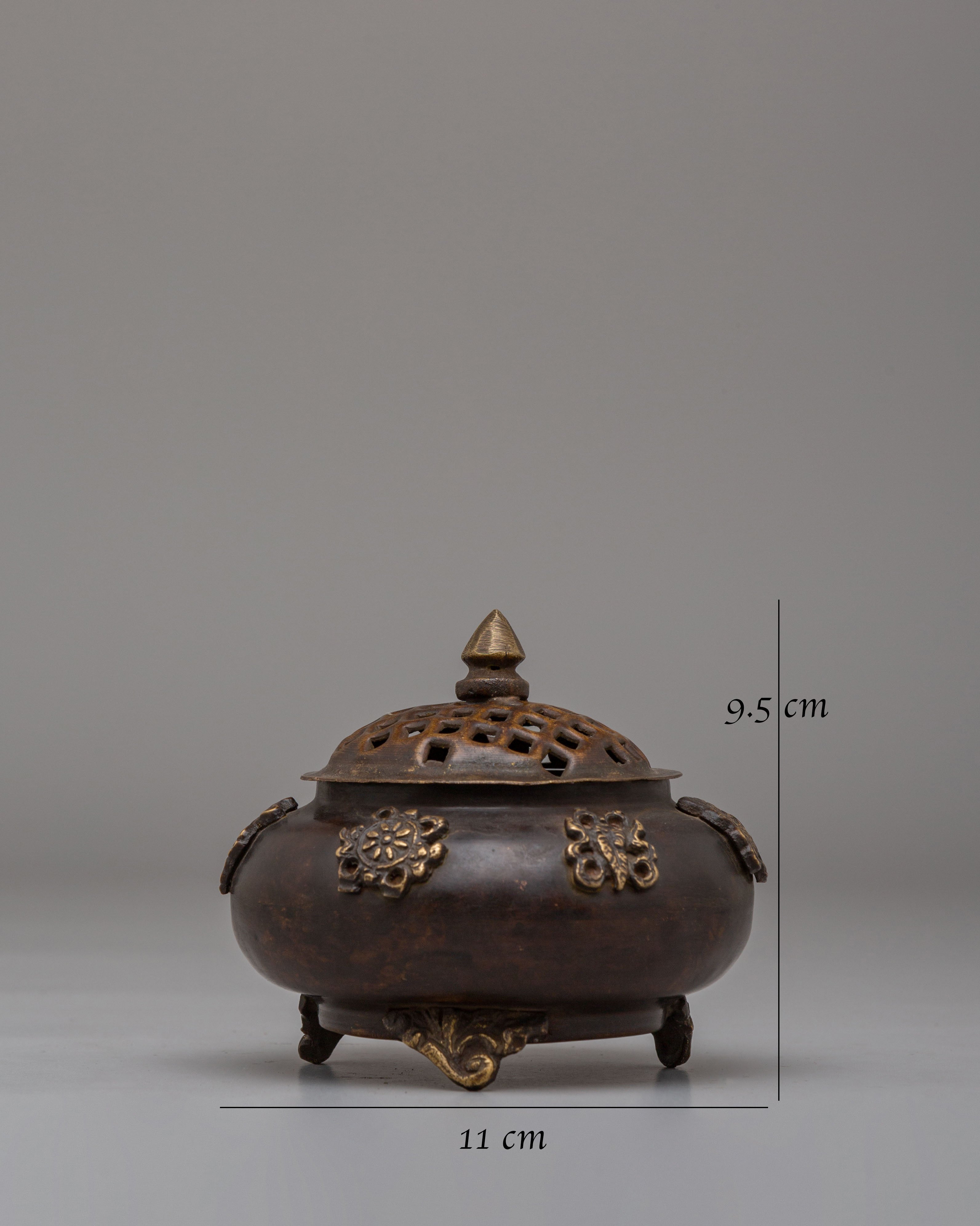 Handmade Traditional Incense Burner | Tibetan Meditation Altar Art