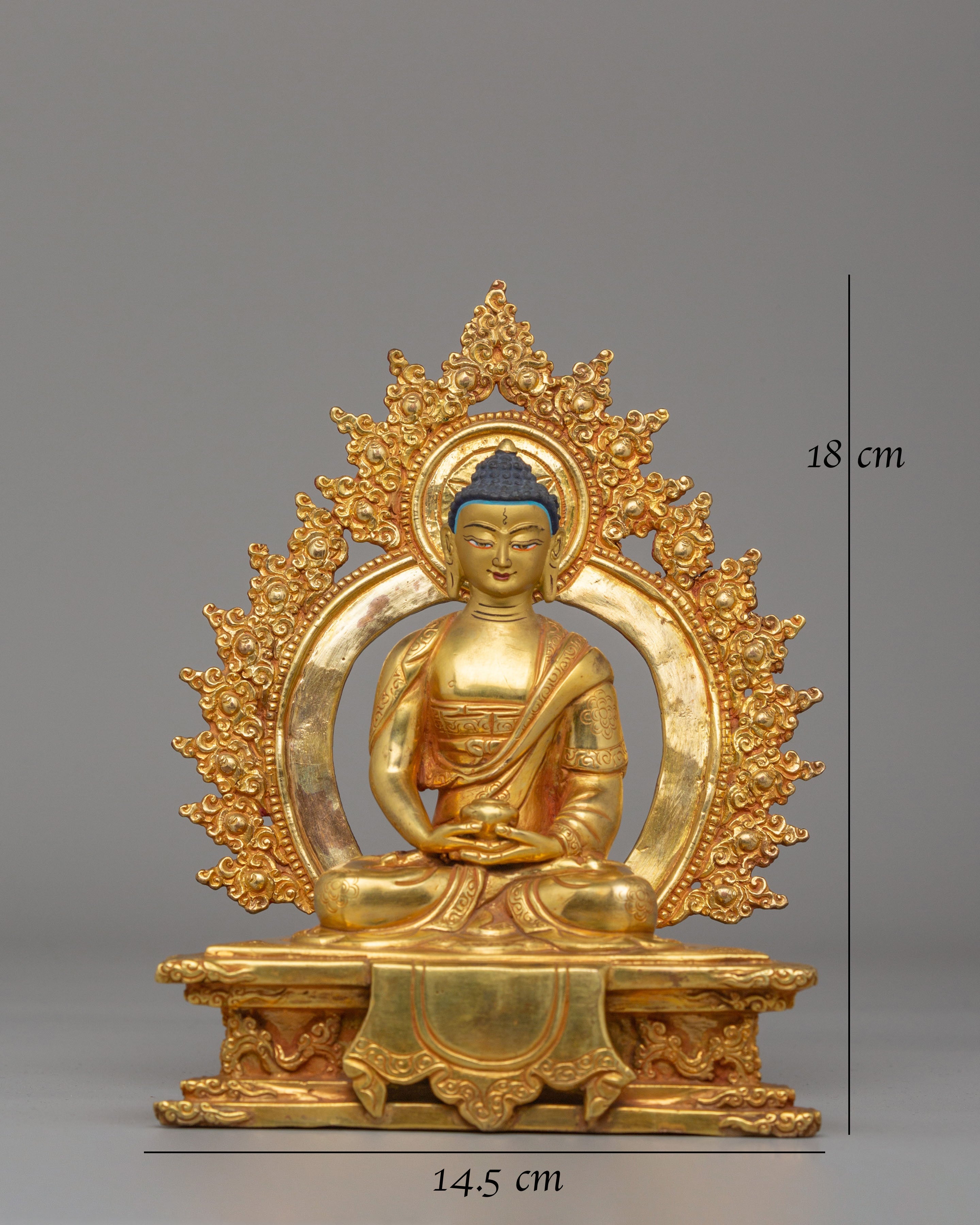 Amitabha Buddha Statue on Throne | Symbol of Infinite Light and Wisdom