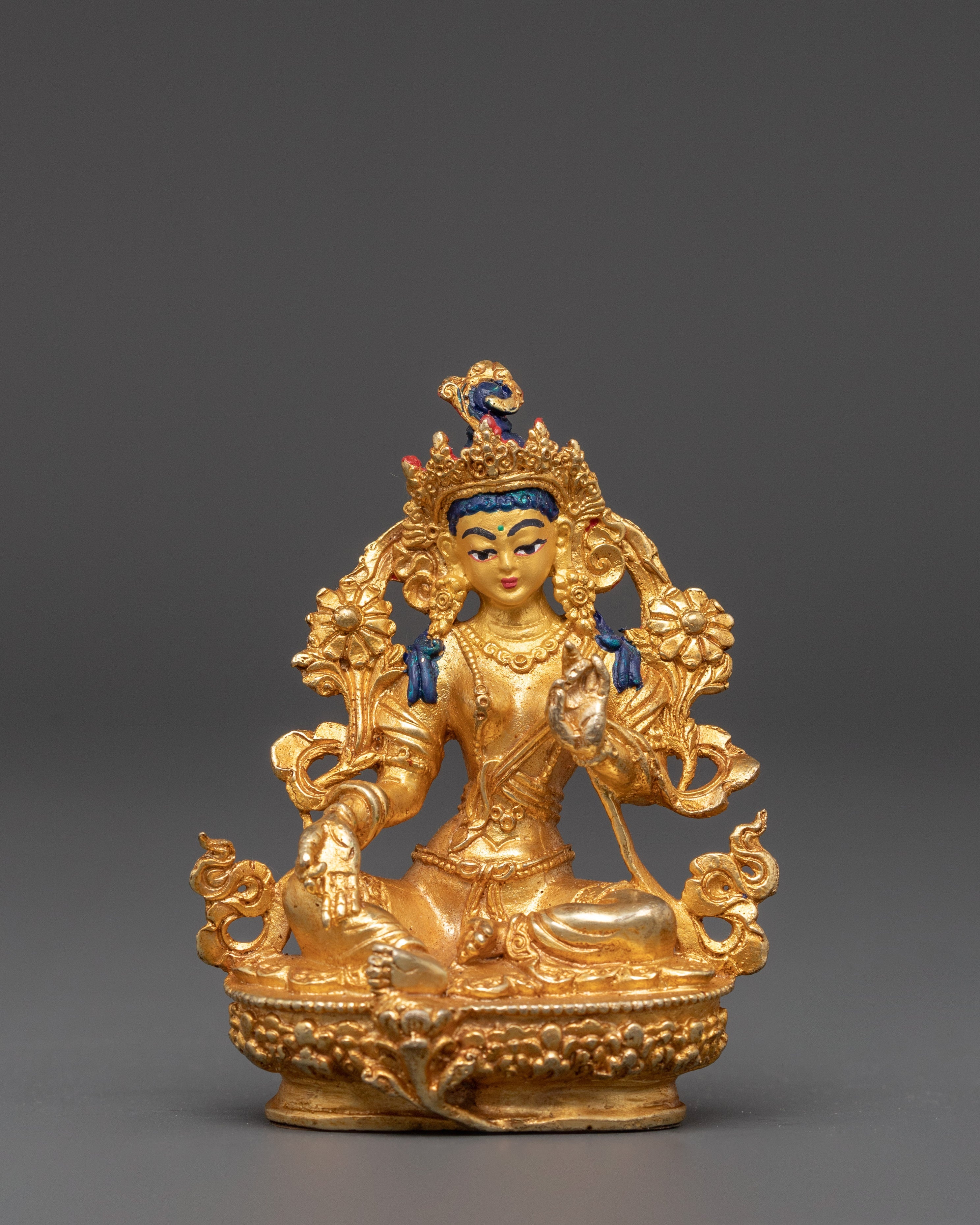Tibetan Green Tara Bodhisattva Statue | Buddha of Compassion and Healing