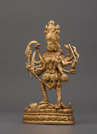 Handcrafted Brass Mahakali Statue | Tantric Deity Idol for Transformation