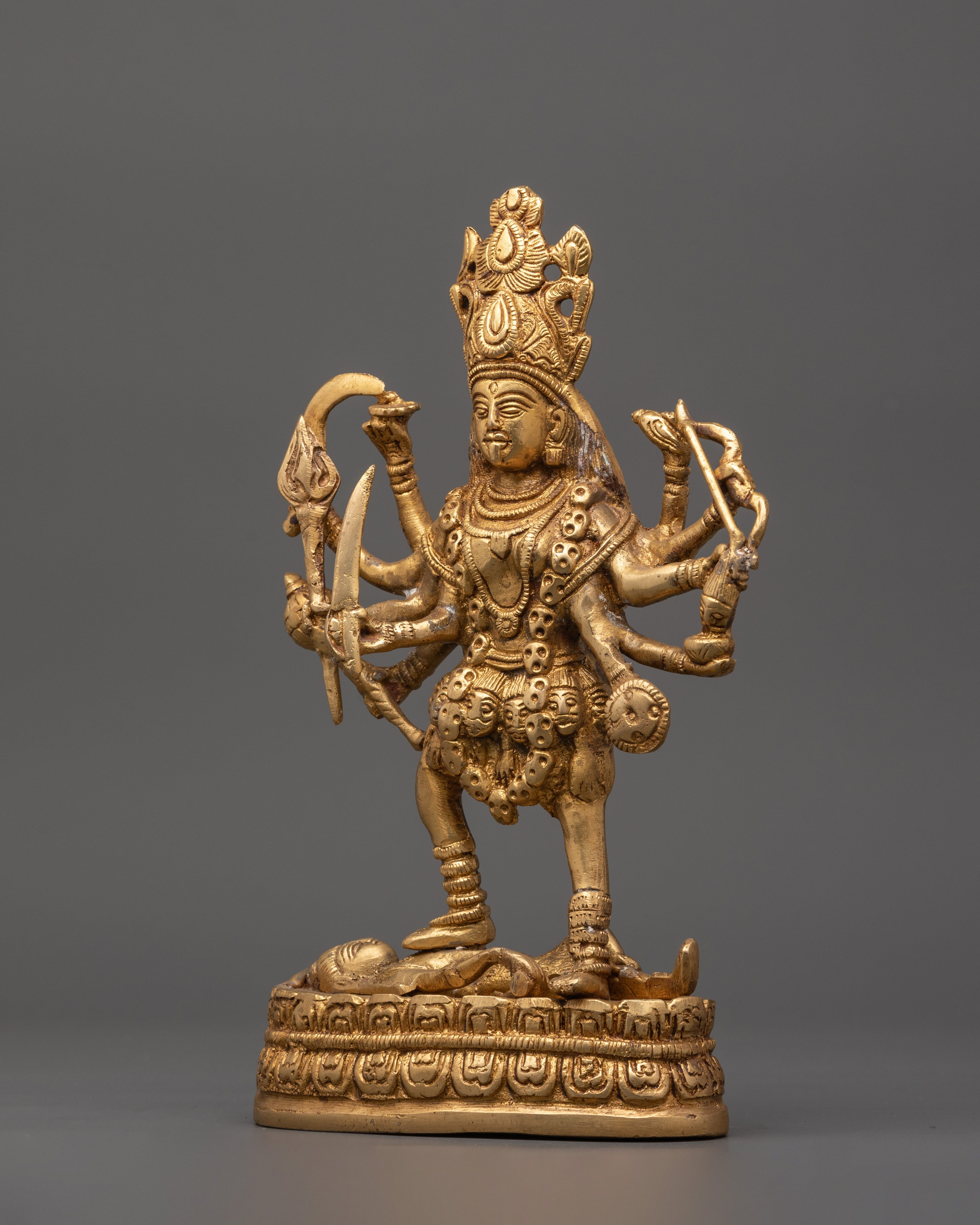 Handcrafted Brass Mahakali Statue | Tantric Deity Idol for Transformation