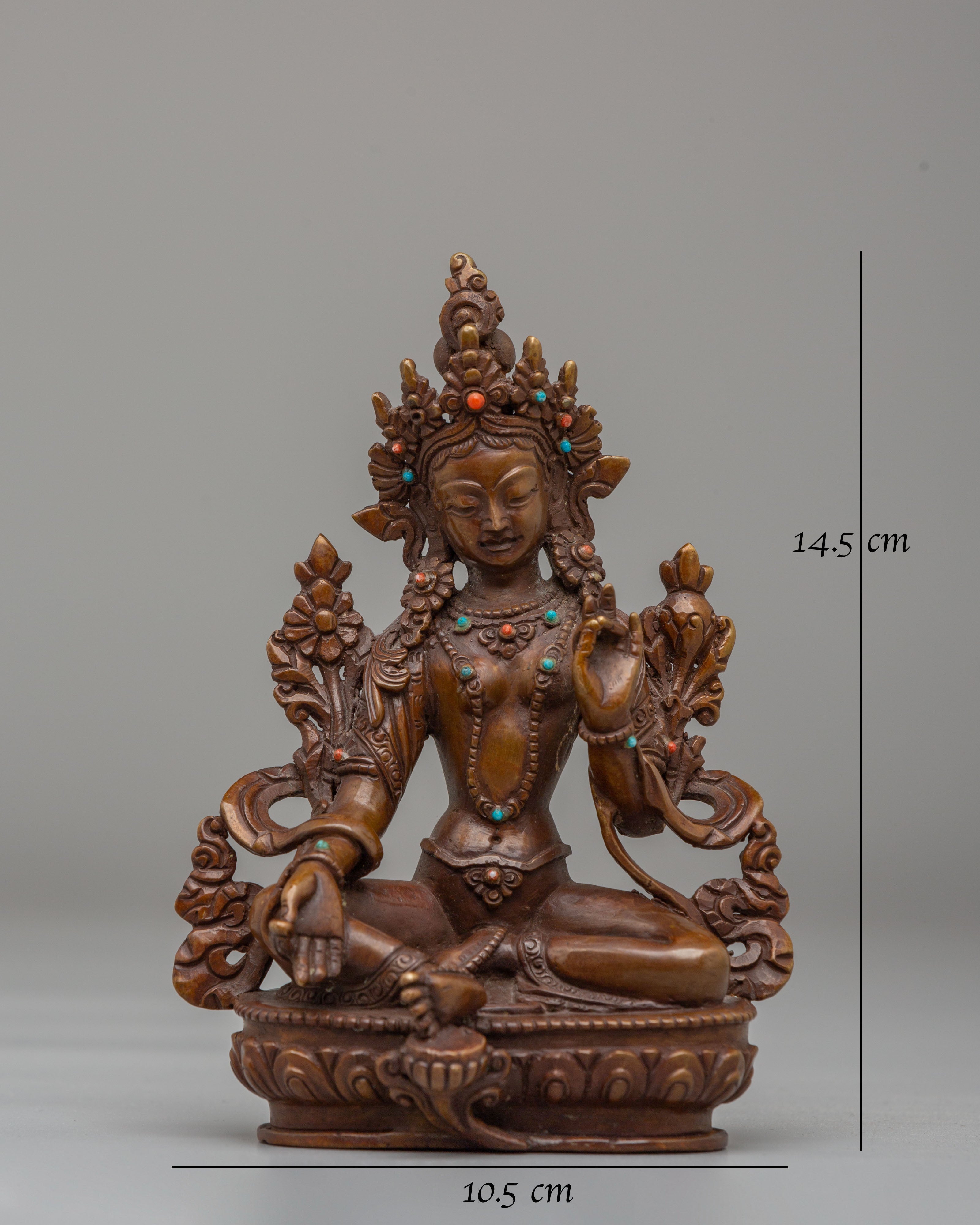 Green Tara Buddhist Altar Statue | Meditation and Altar Decor
