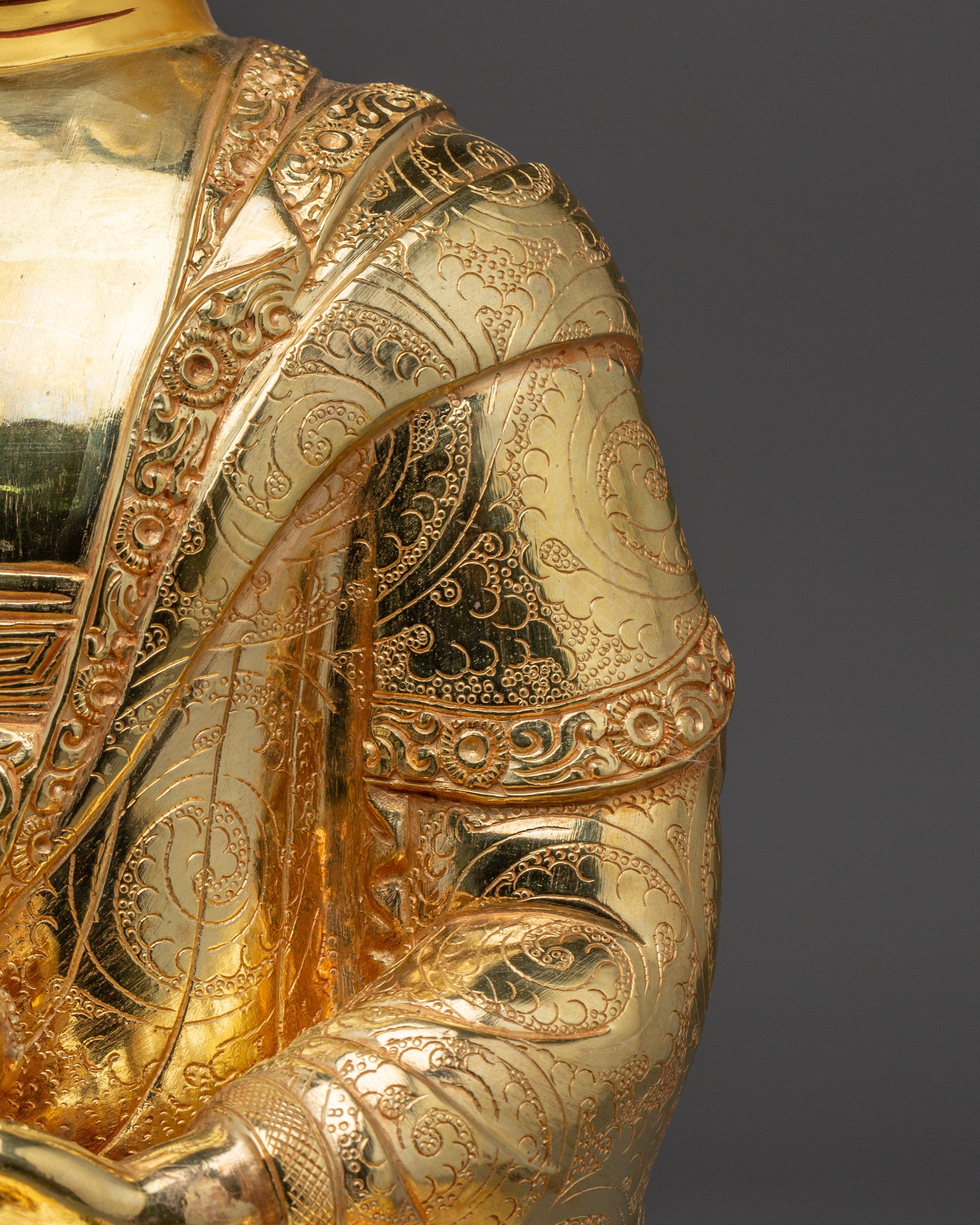 Gold Gilded Copper Shakyamuni Buddha Statue | Perfect for Meditation and Altar Decor