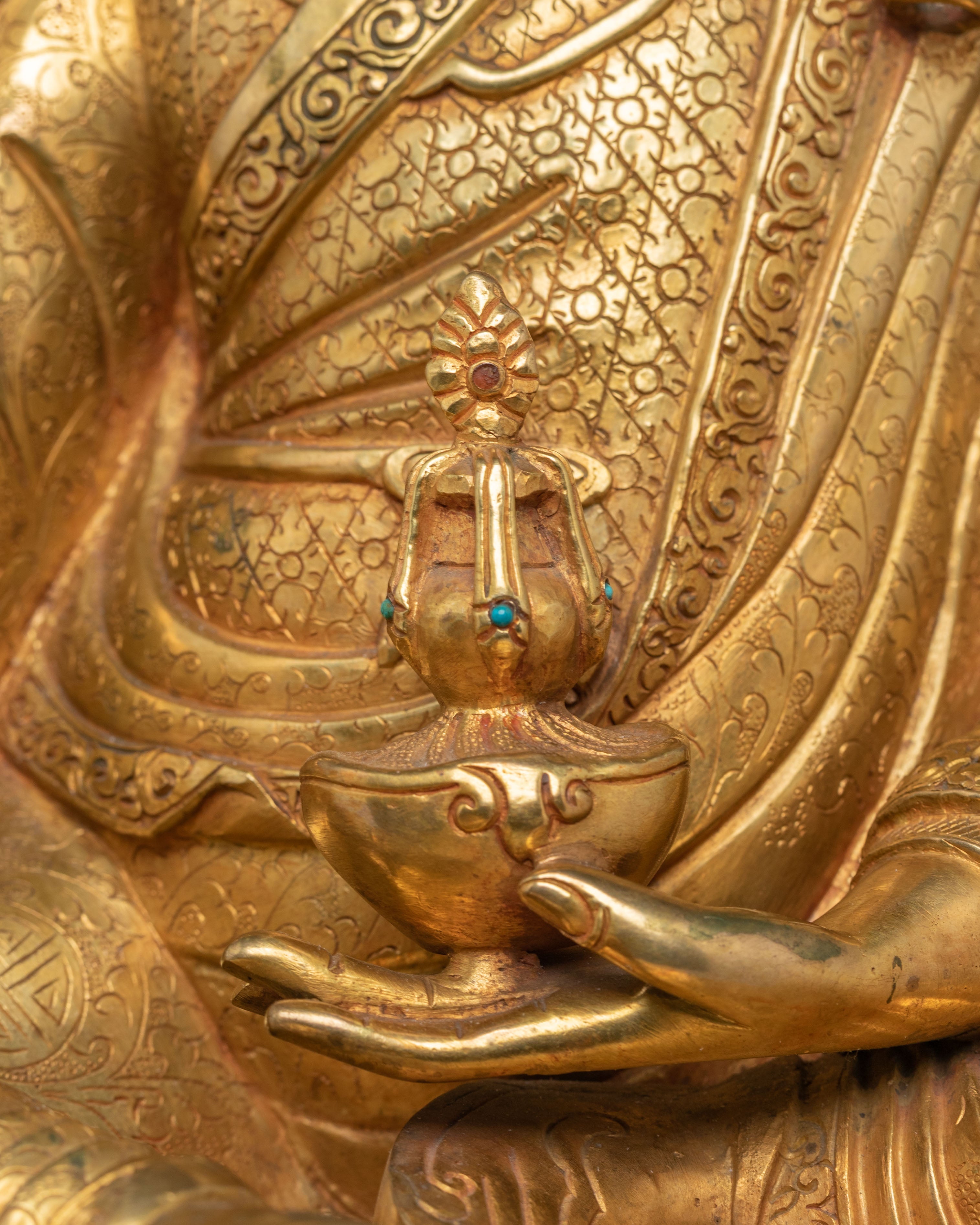 Lotus Born Guru Rinpoche Statue | Tibetan Buddhist Padmasambhava Sculpture